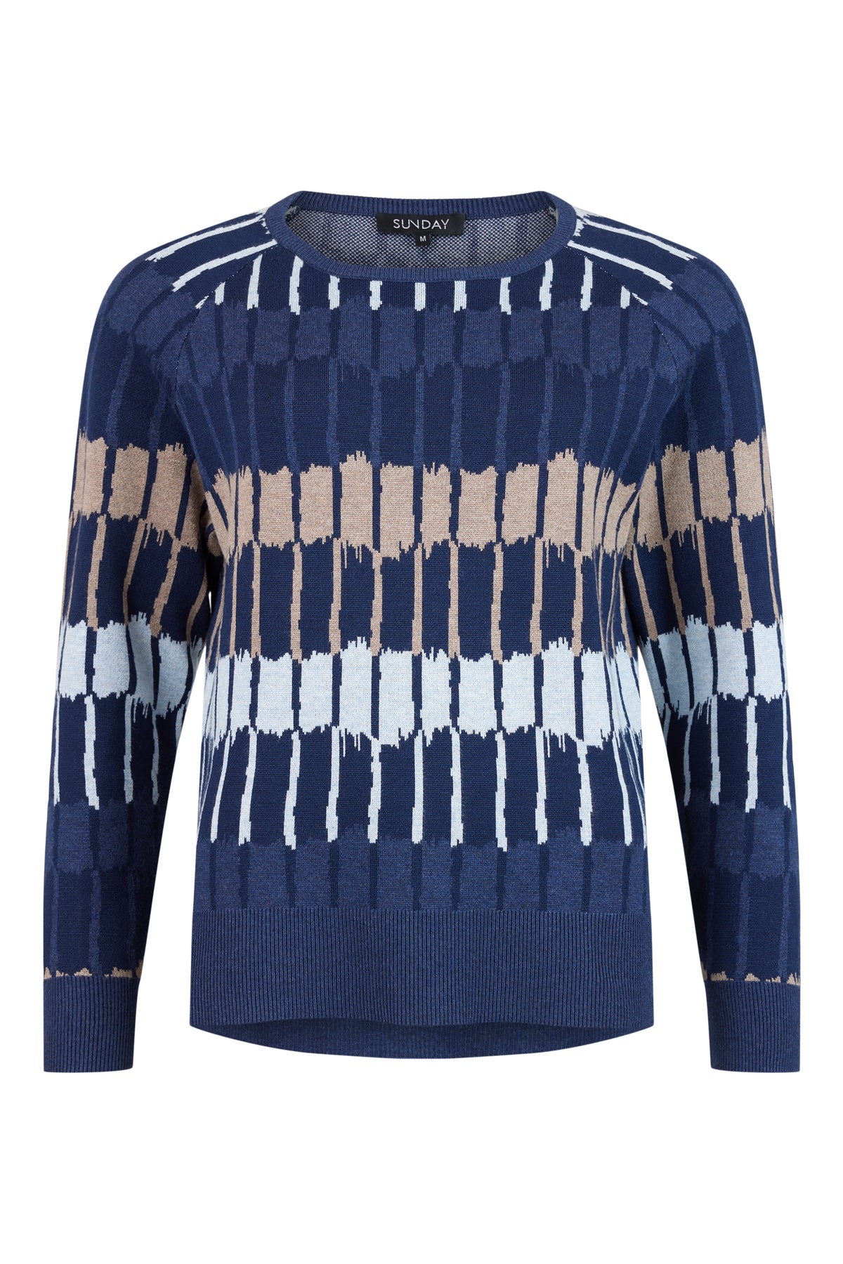 Navy Patterned Sweater - 06417