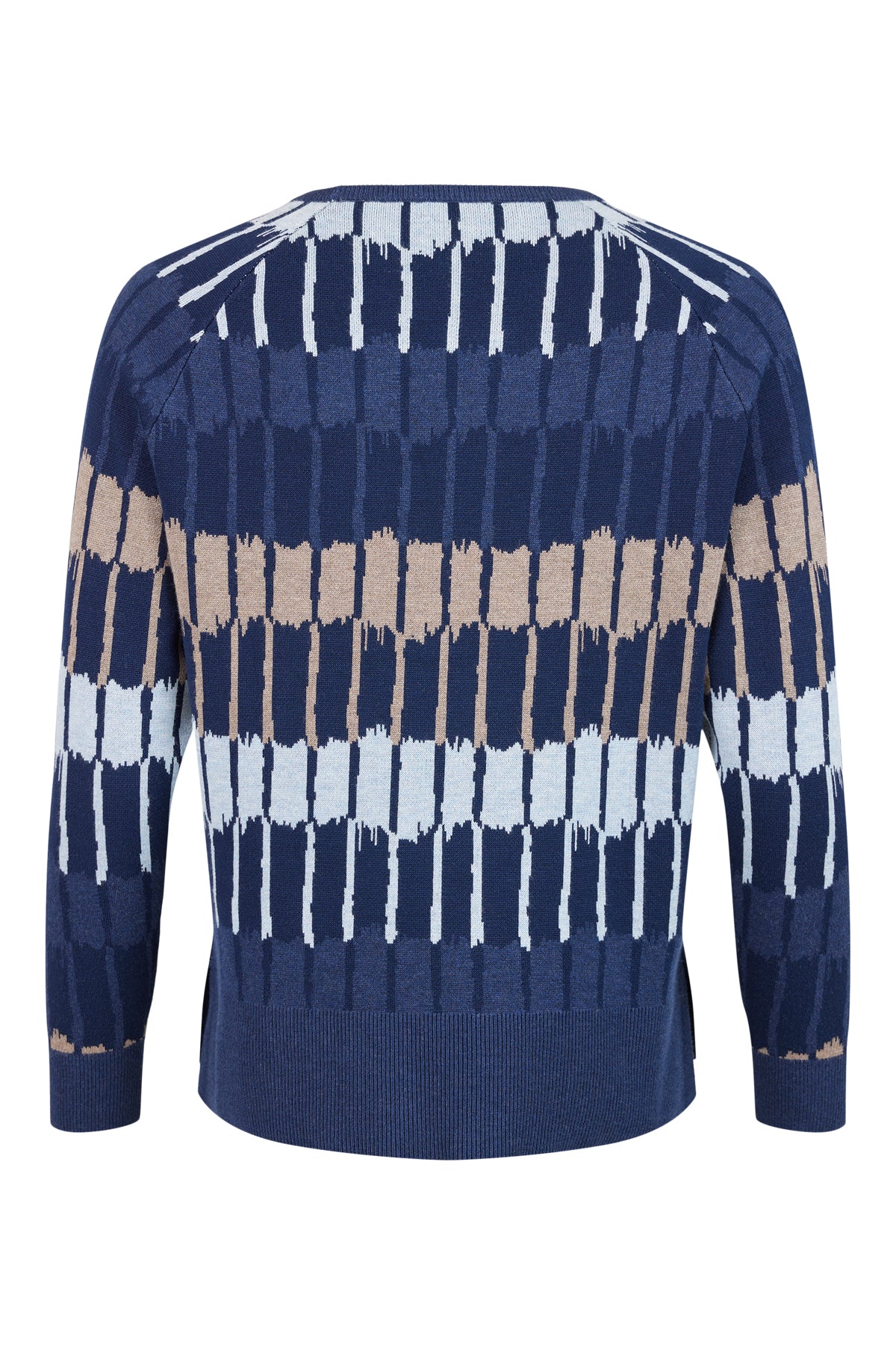 Navy Patterned Sweater - 06417