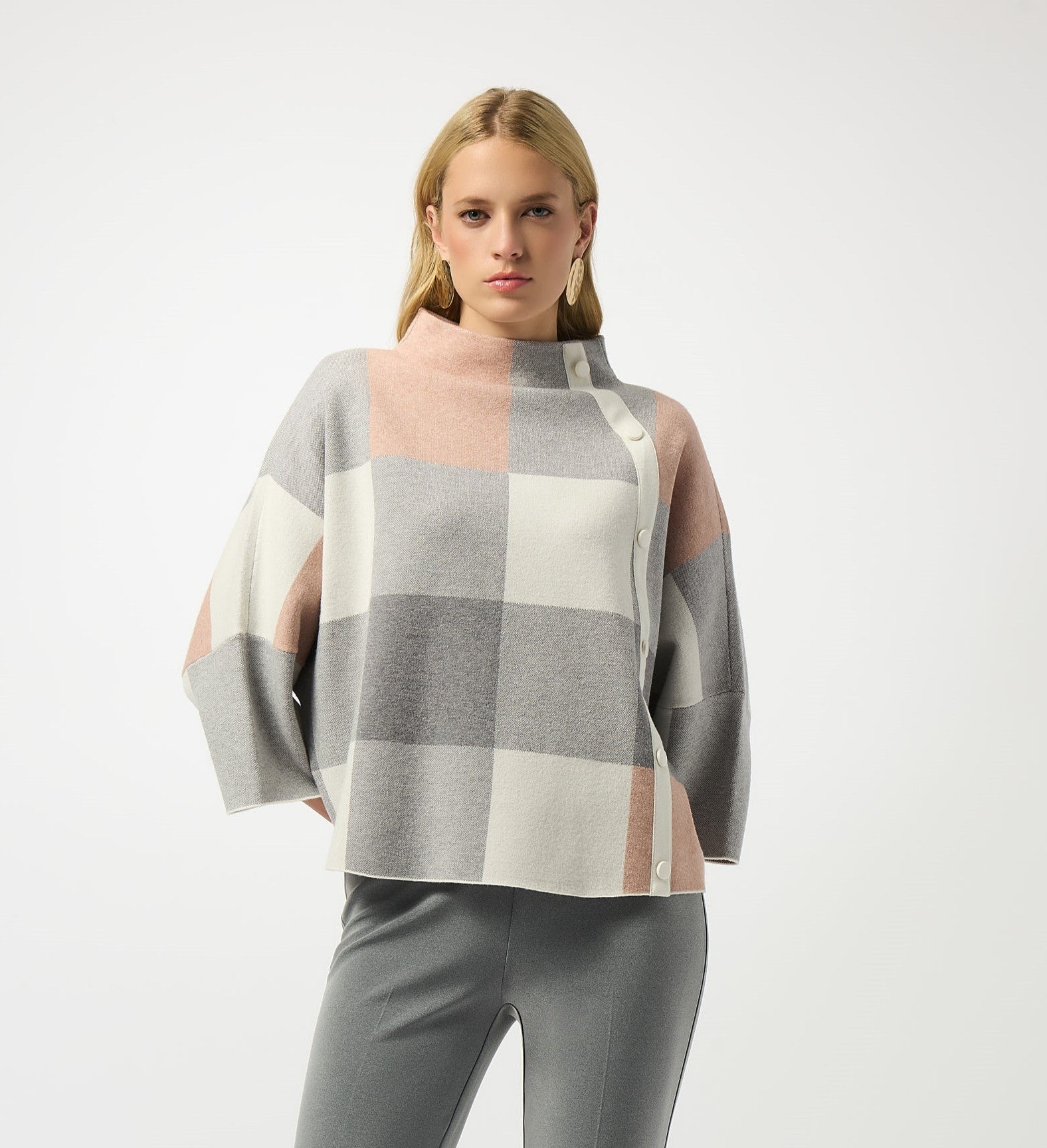 Rose Multi Check Sweater - 243948F25
