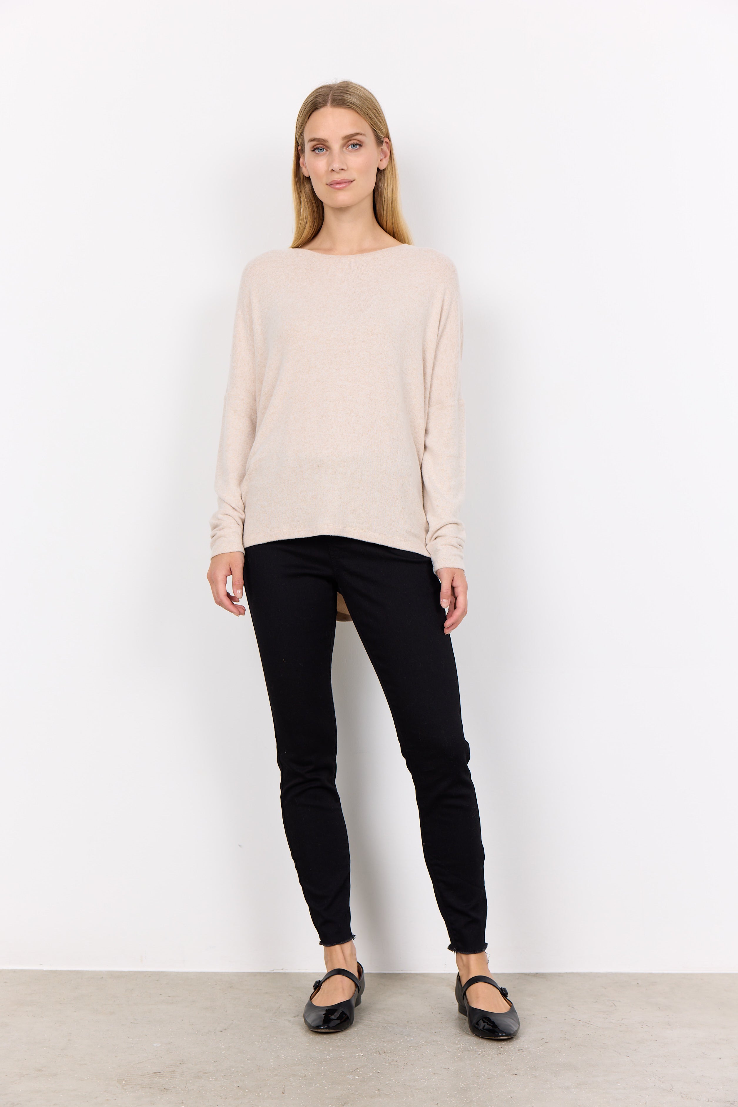 Biara 1 Melange Cream Sweater - 24788