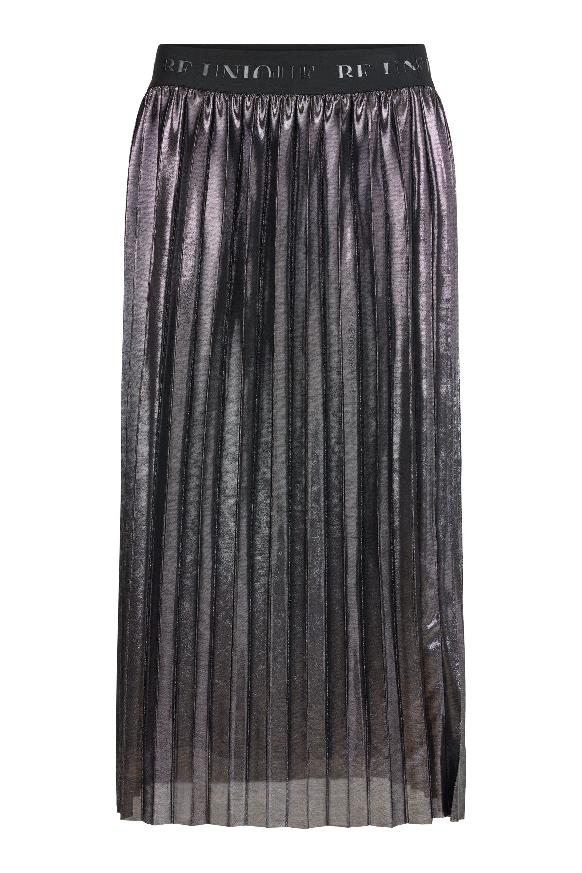 Black Metallic Pleat Skirt - 65047