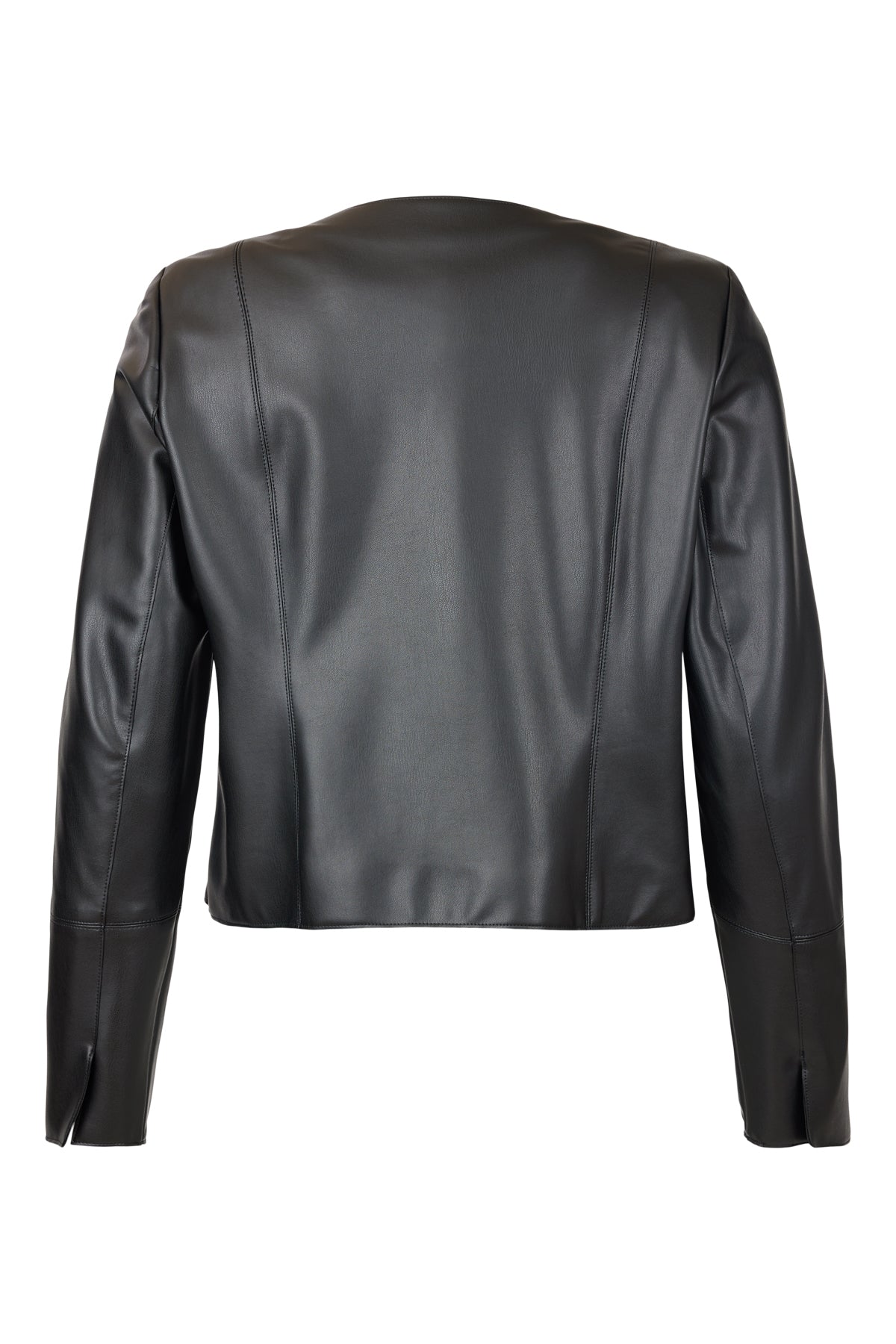 Black Faux Leather Jacket - 67348