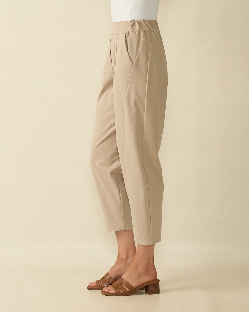 Beige Barrel Trousers - 2511