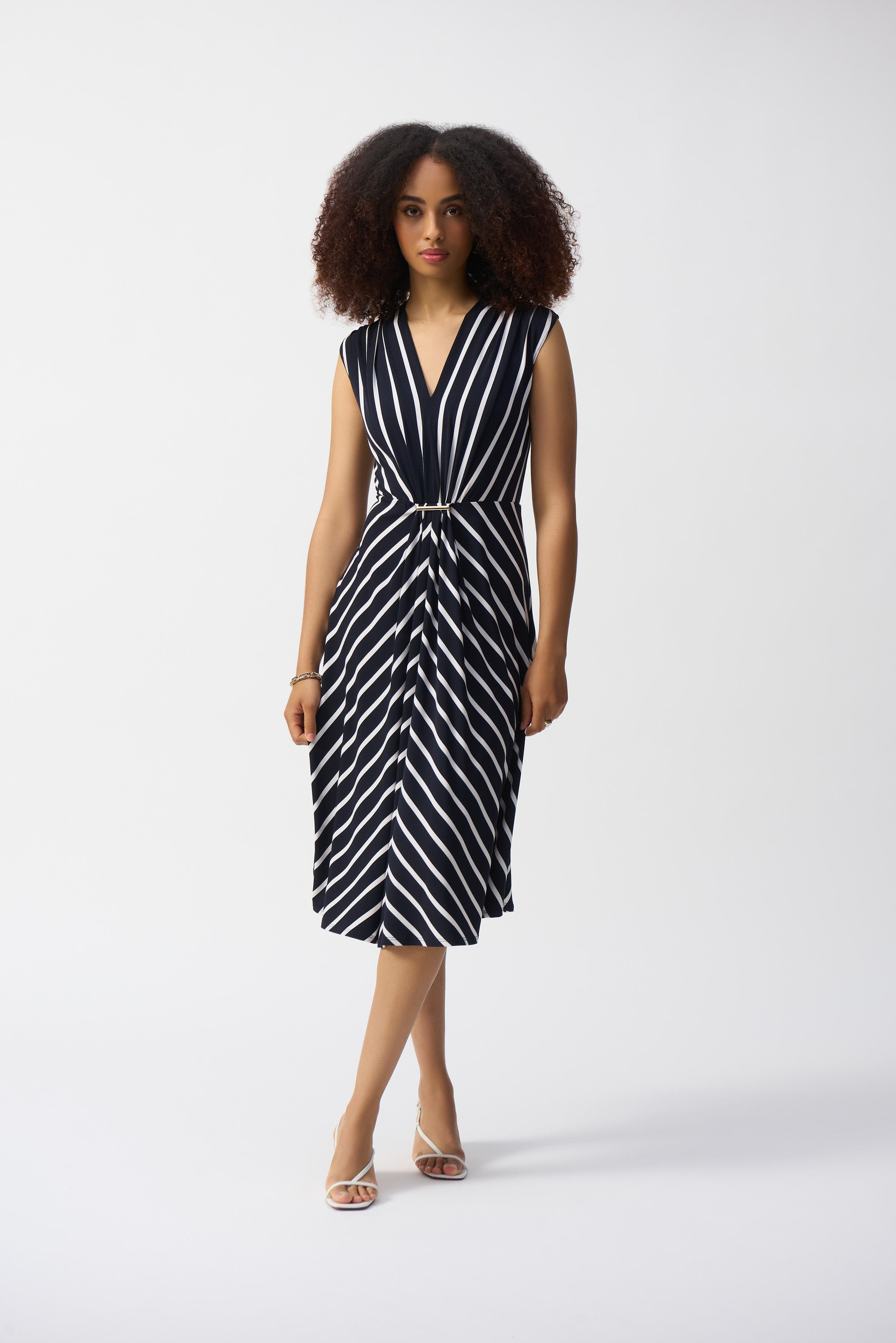 Midnight Blue/Vanilla Stripe Dress- 251295X