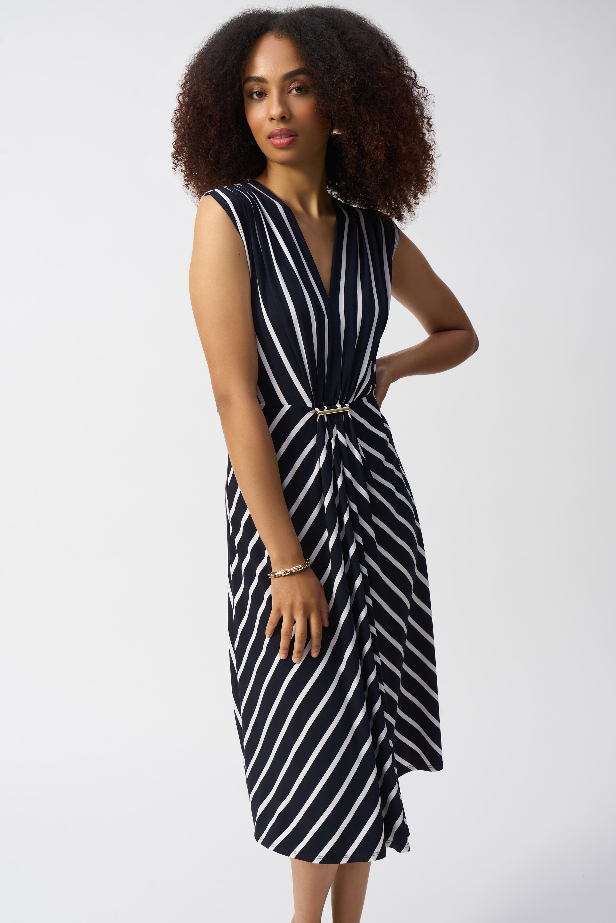 Midnight Blue/Vanilla Stripe Dress- 251295X