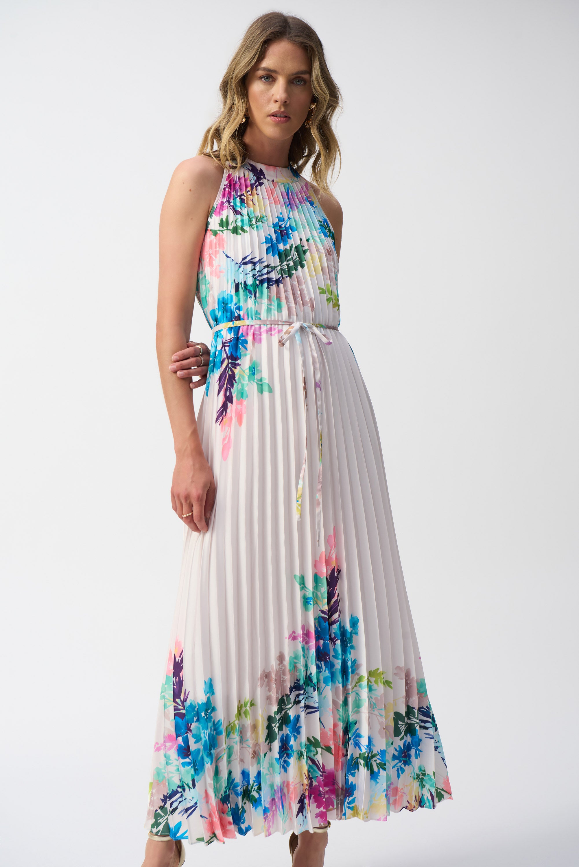 Floral Pleated Dress - 251904