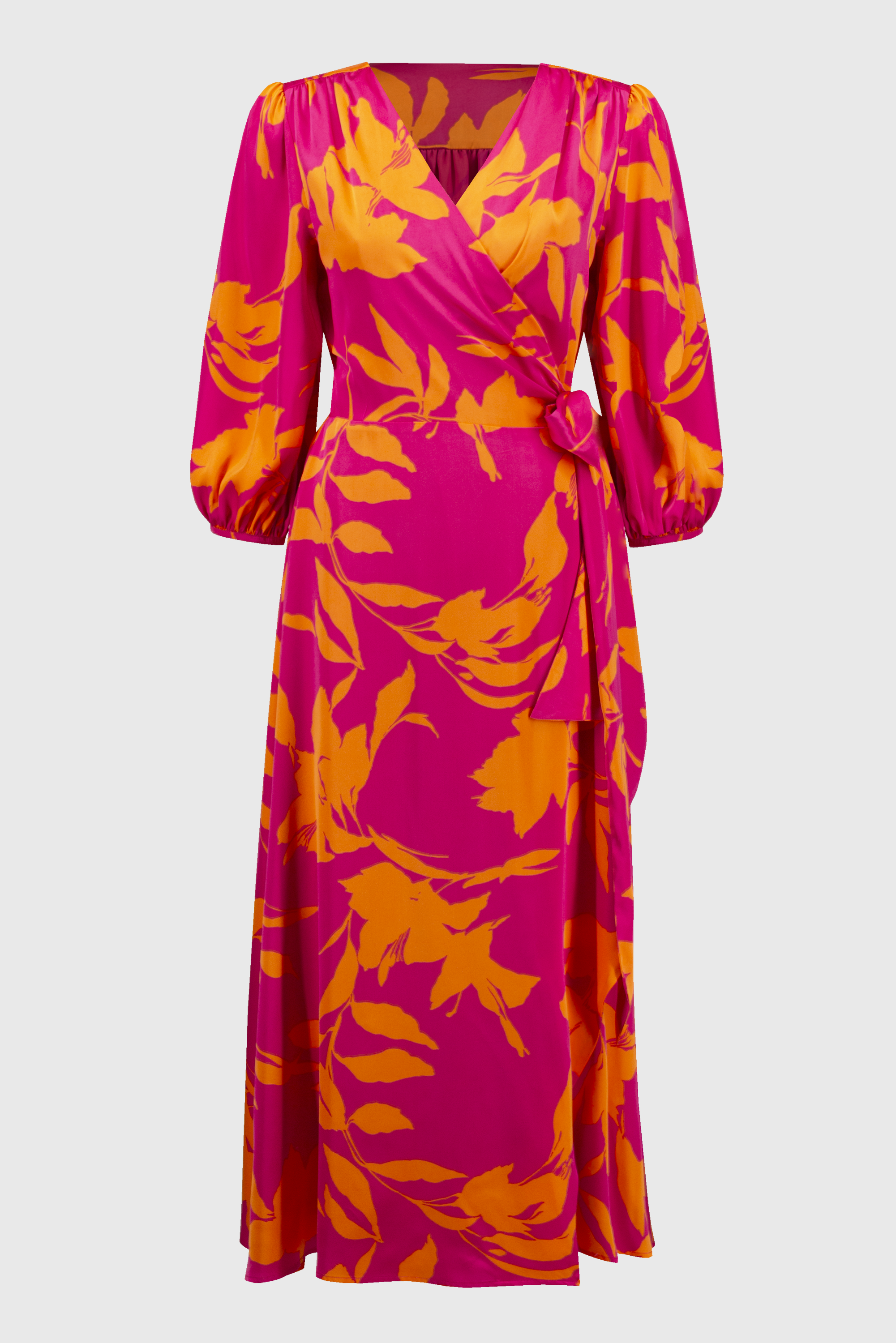 Pink/Orange Wrap Dress - 251906