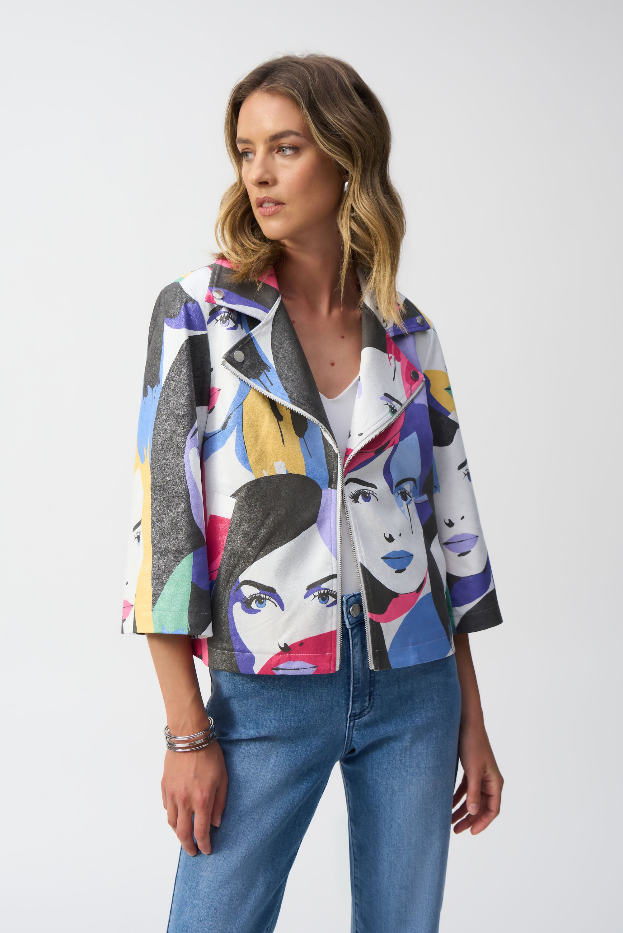 Faux Suede Print Jacket - 251909