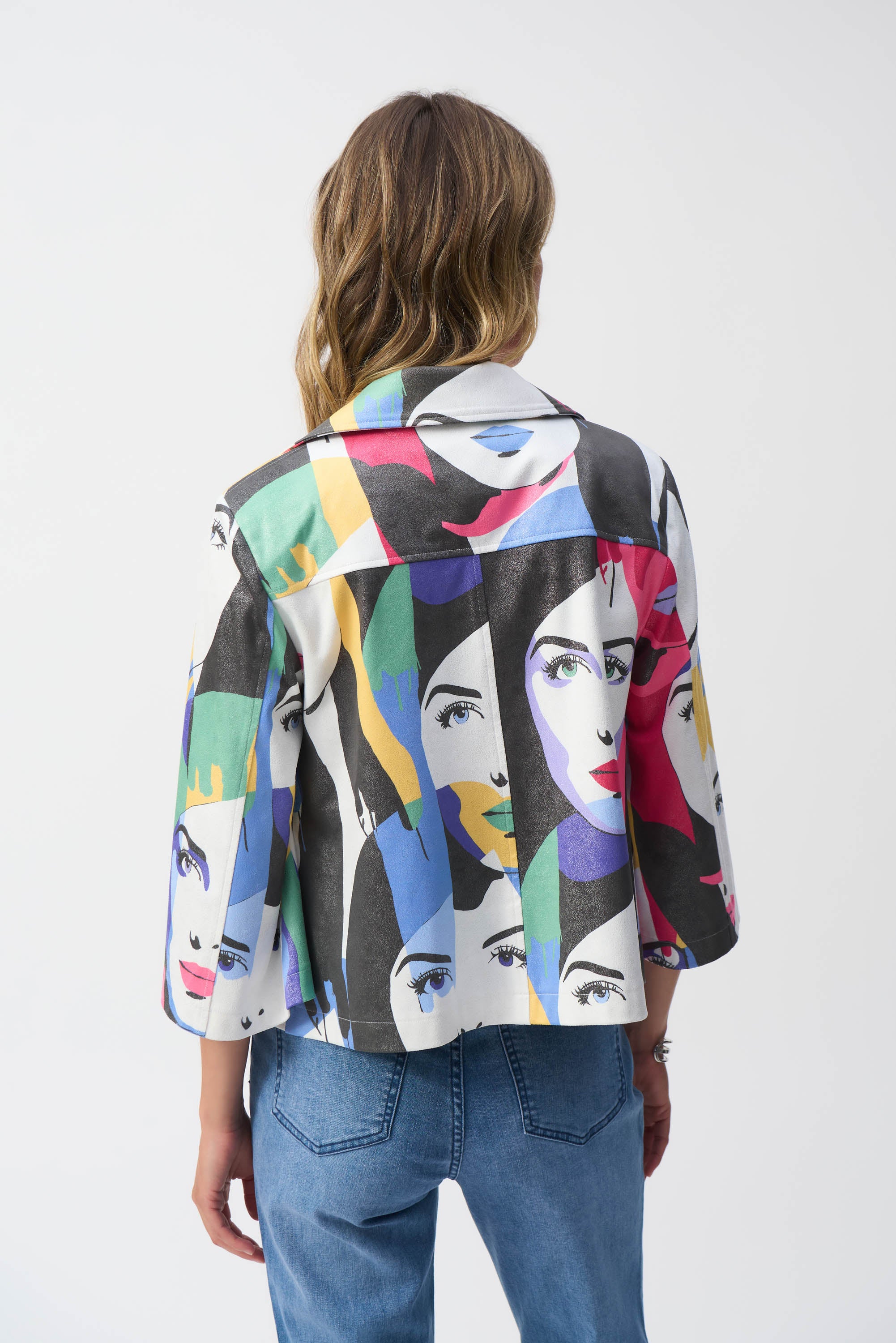 Faux Suede Print Jacket - 251909