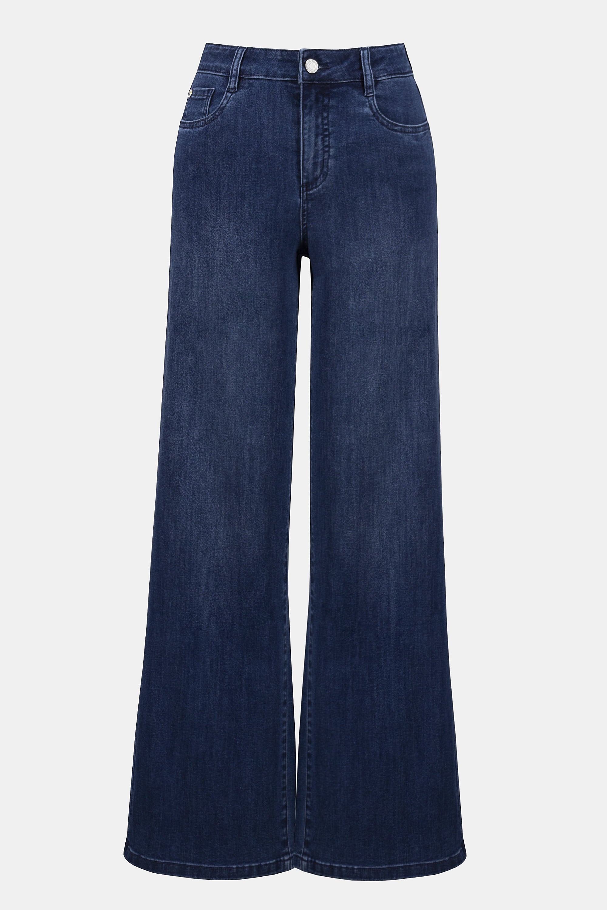 Wide Leg Medium Blue Jeans - 251968F25