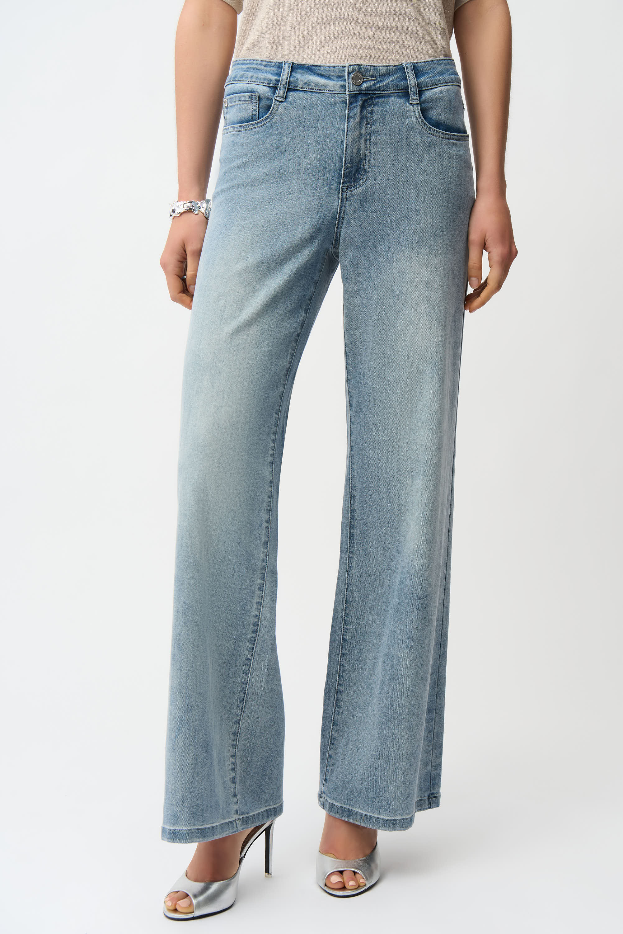 Goldie Light Blue Wide Leg Jeans - 251968S26