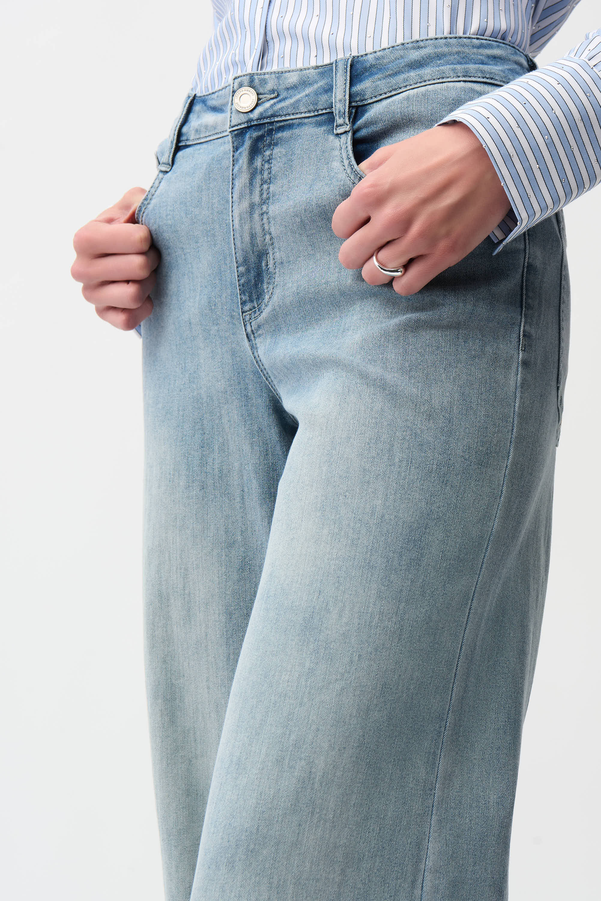 Goldie Light Blue Wide Leg Jeans - 251968S26