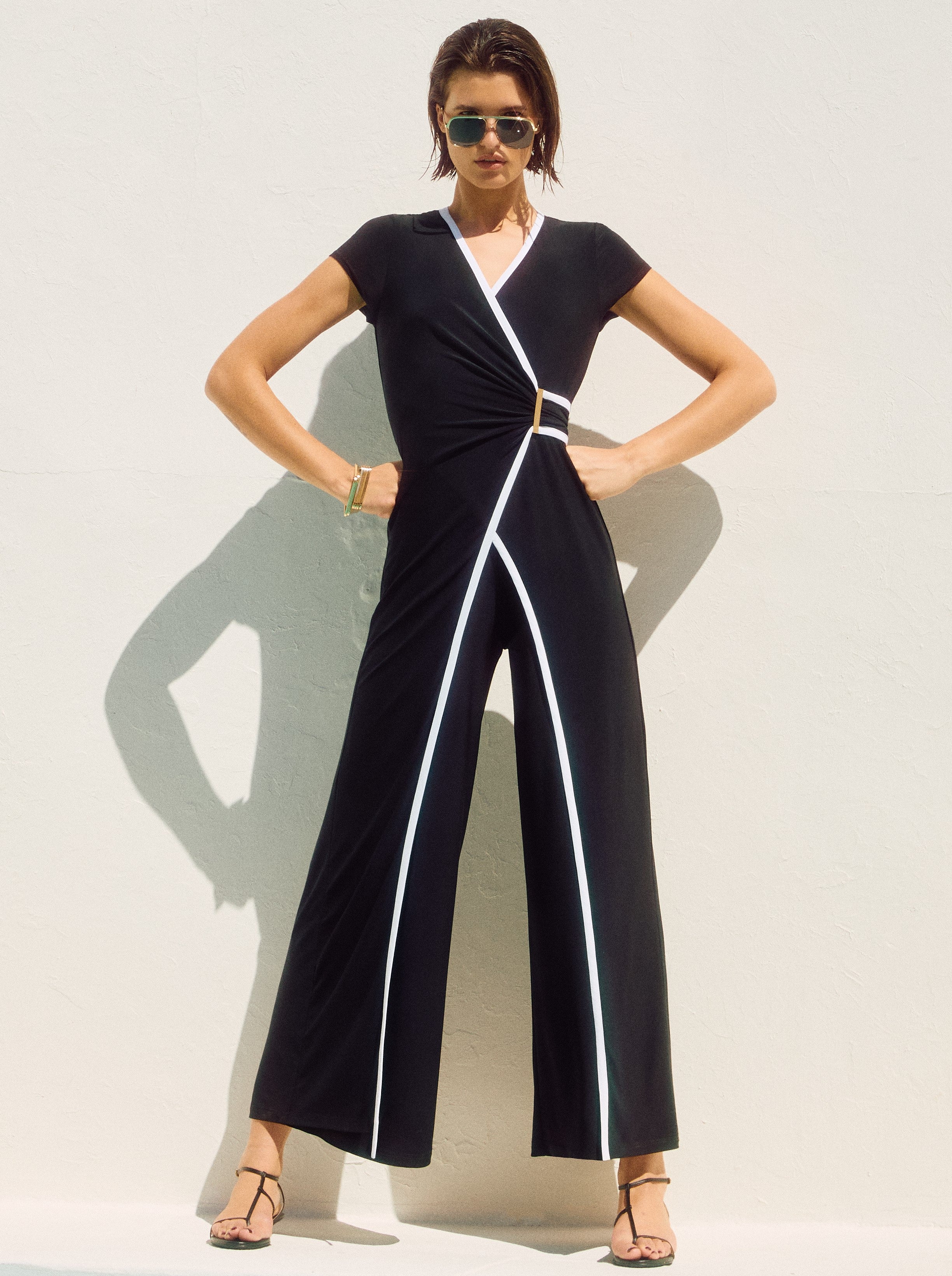 Black/Vanilla Trim Jumpsuit - 251048