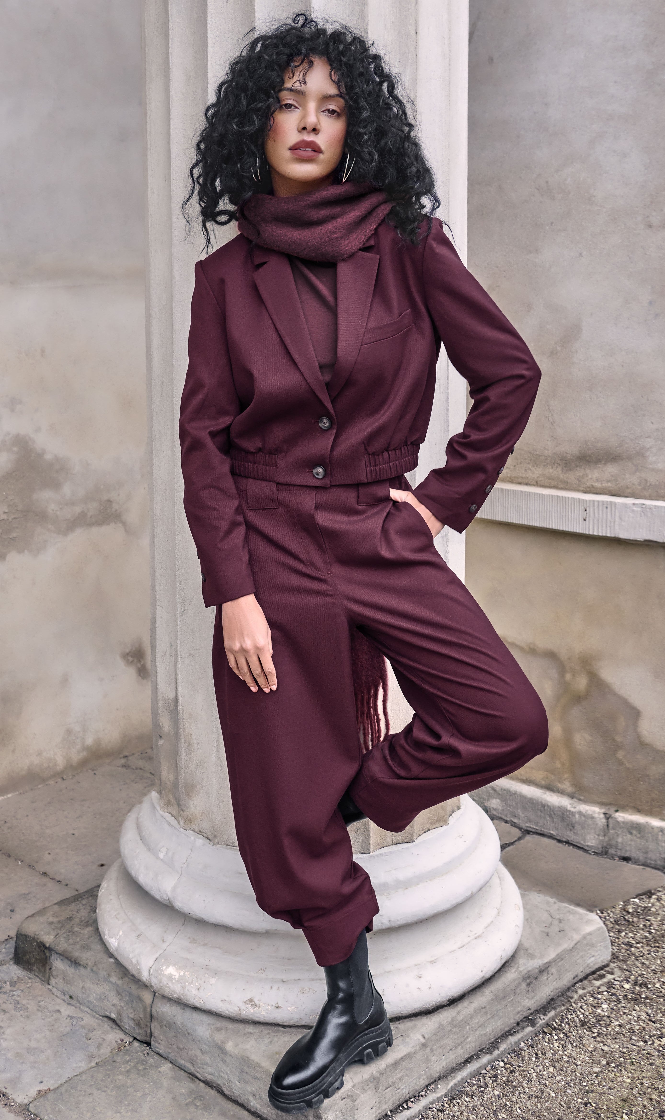 Prune Cuffed Trousers - 81435