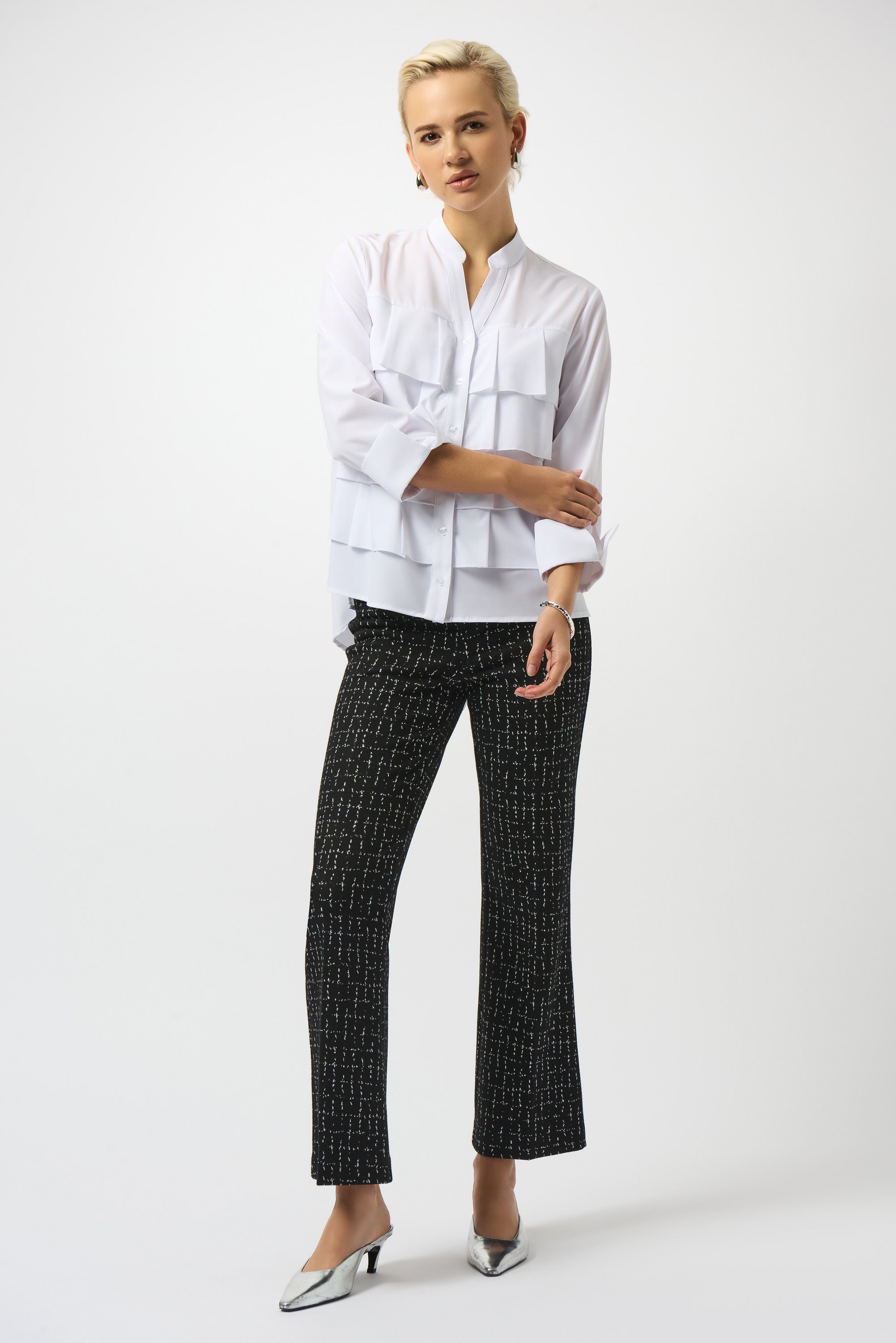 Black & Off White Trousers - 253246