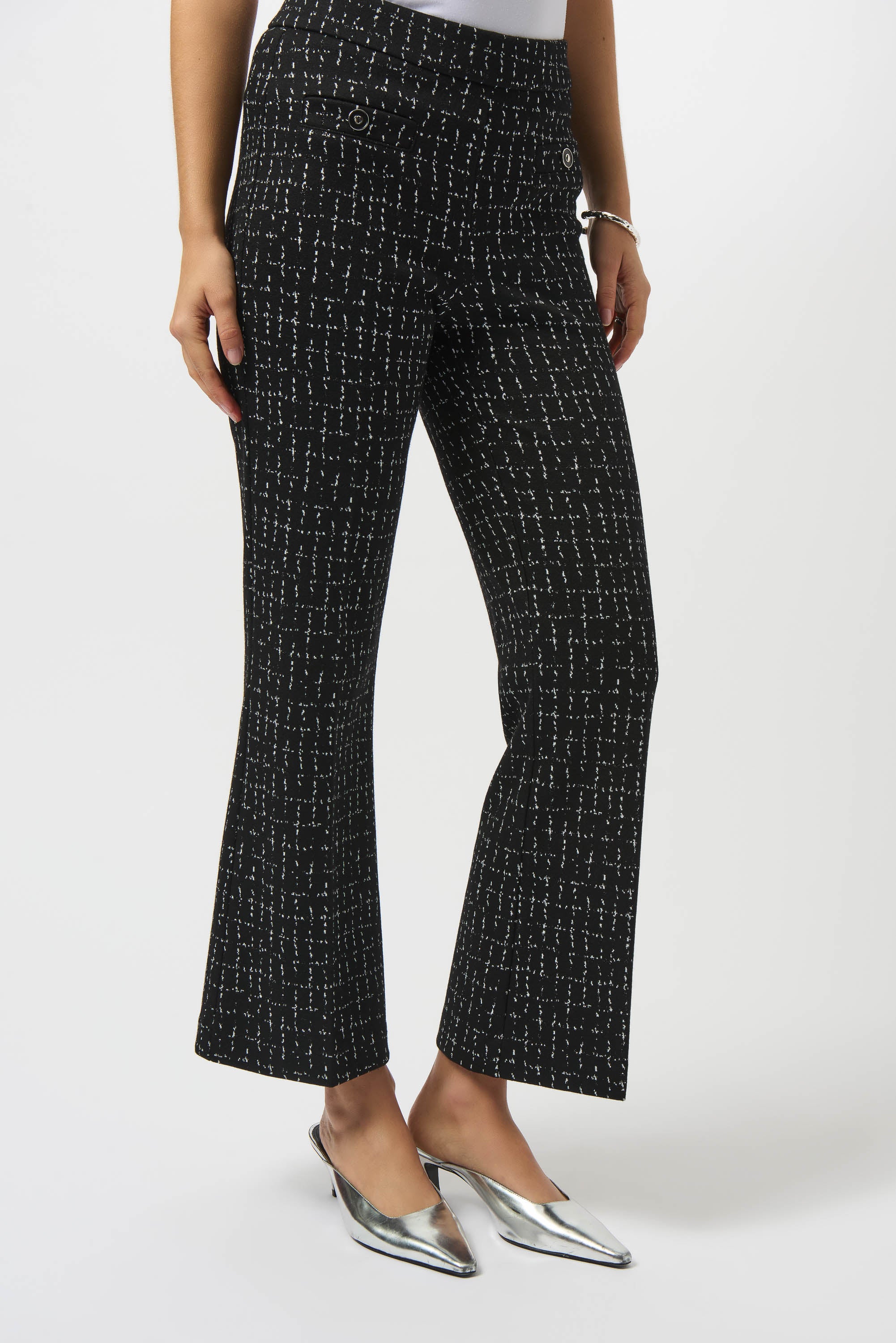 Black & Off White Trousers - 253246