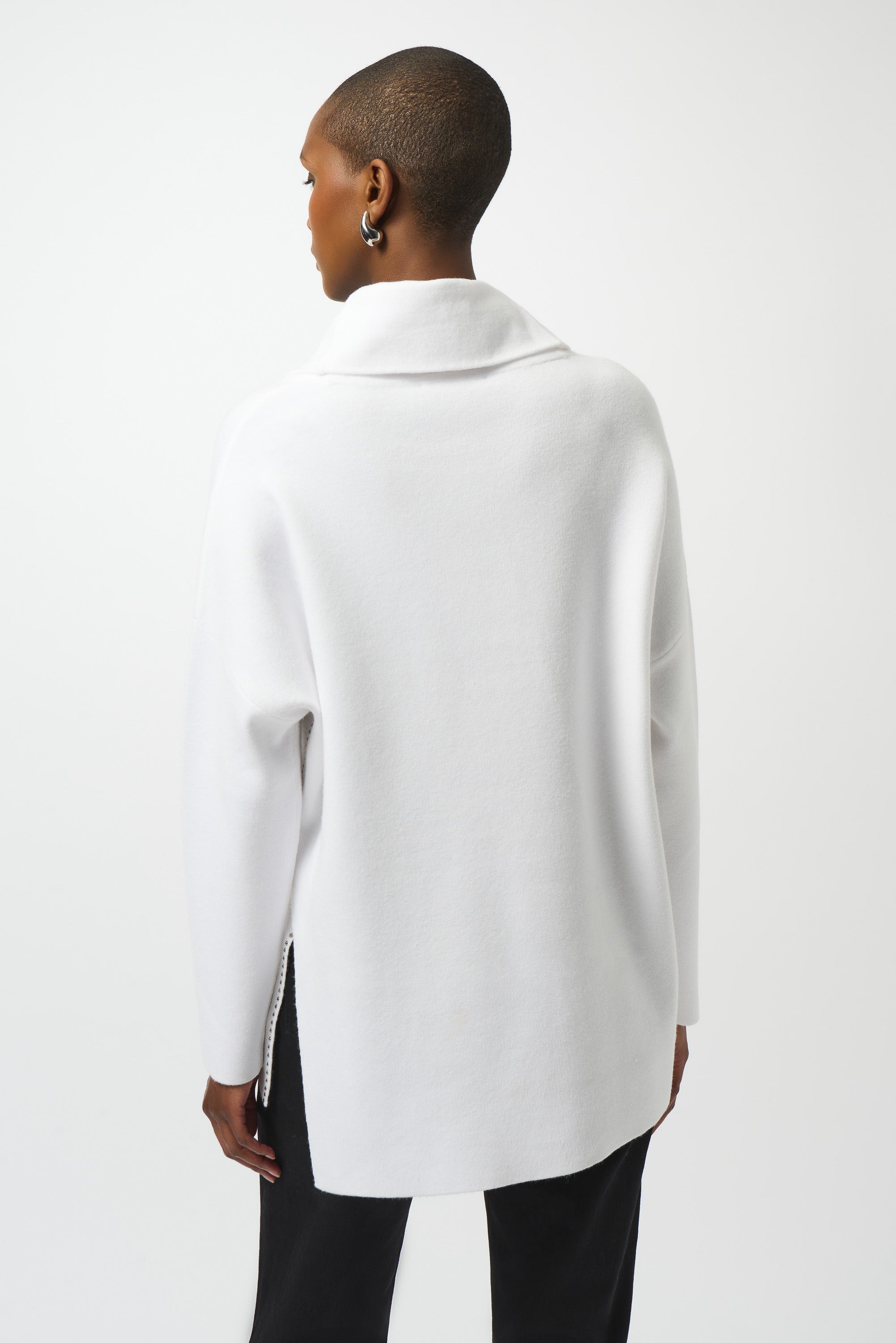 Vanilla Cowl Neck Stud Sweater - 253913