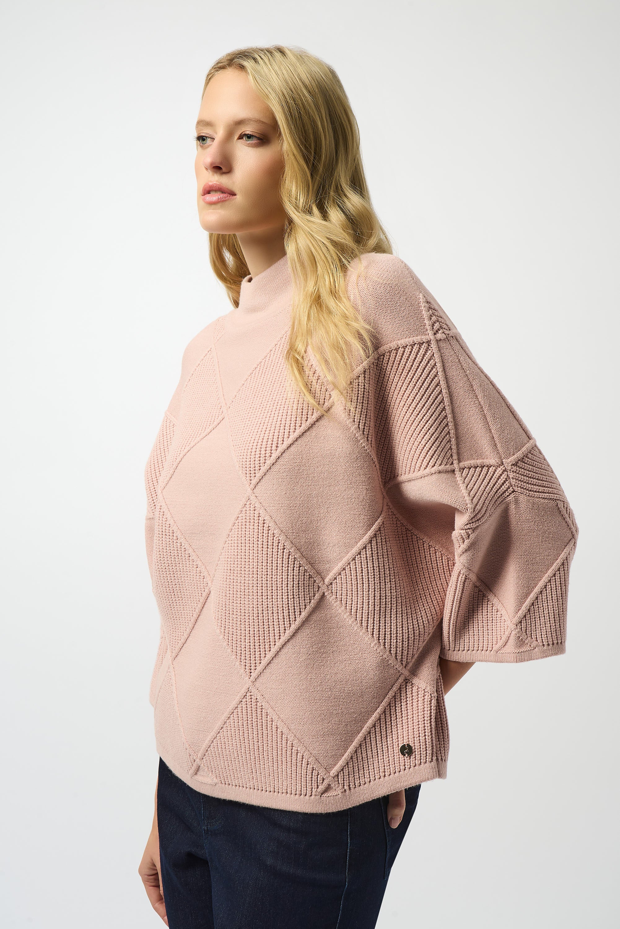 Rose Diamond Knit Sweater - 253943