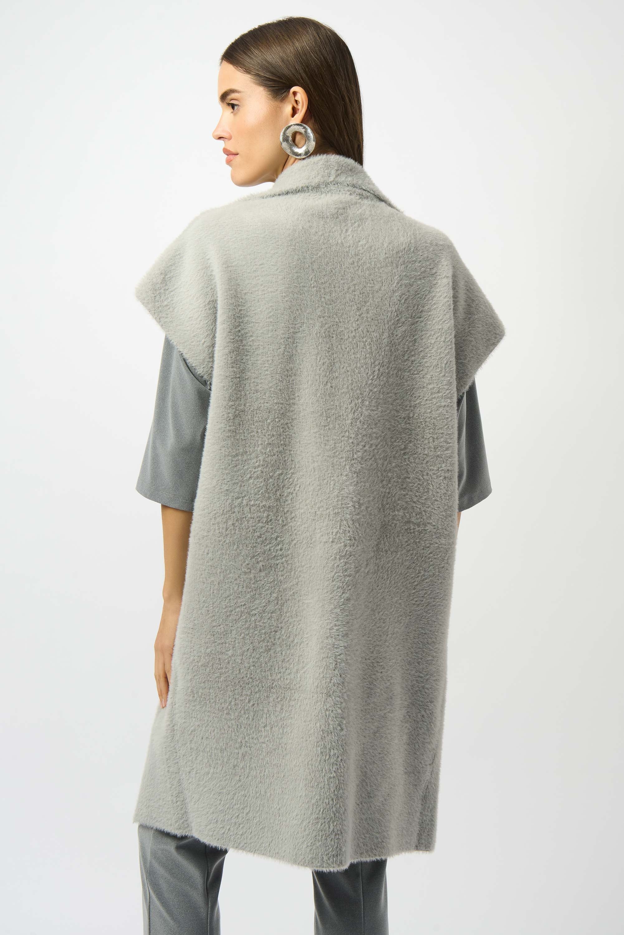 Light Grey Long Gilet - 253958