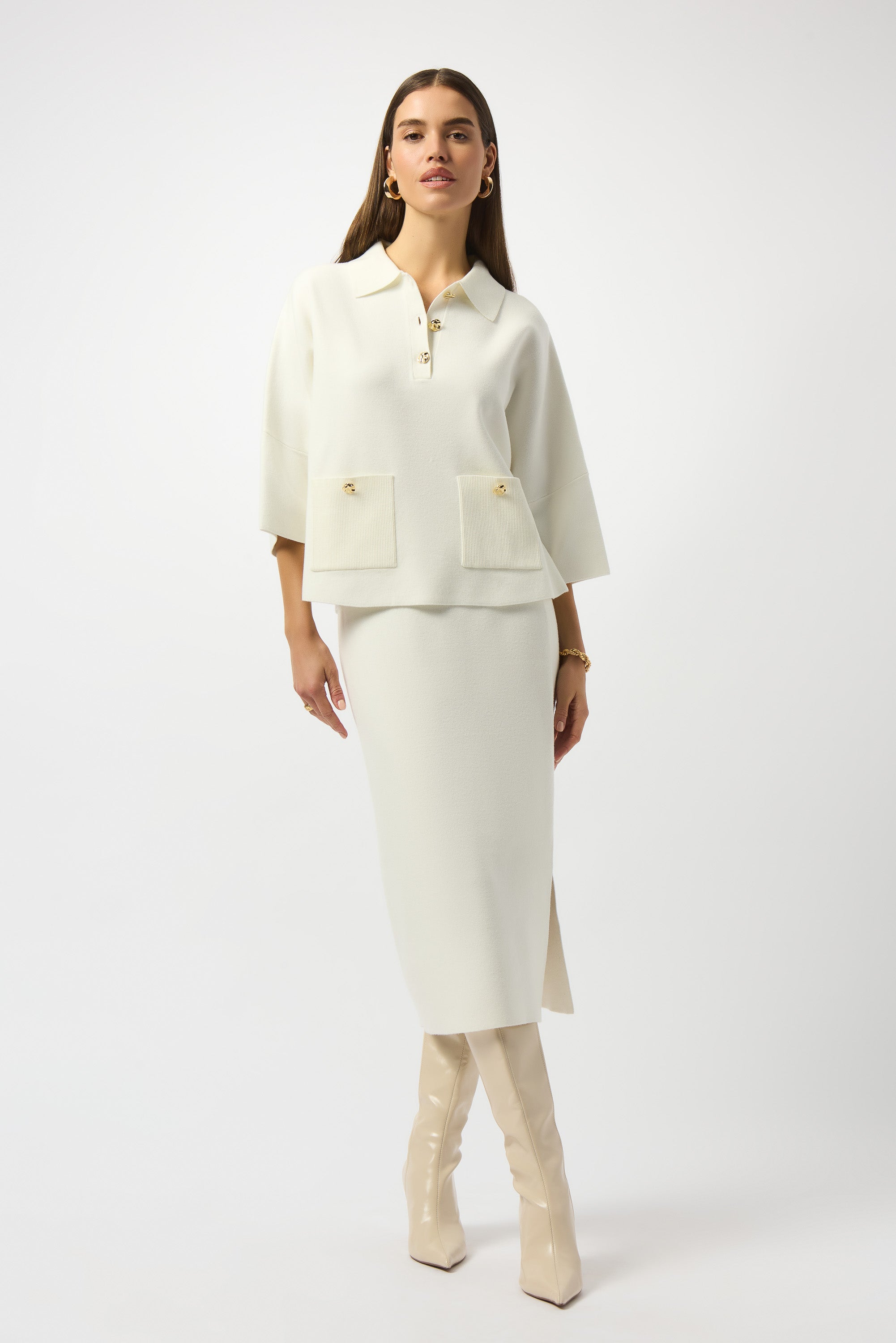 Winter White Collared Knit - 253962