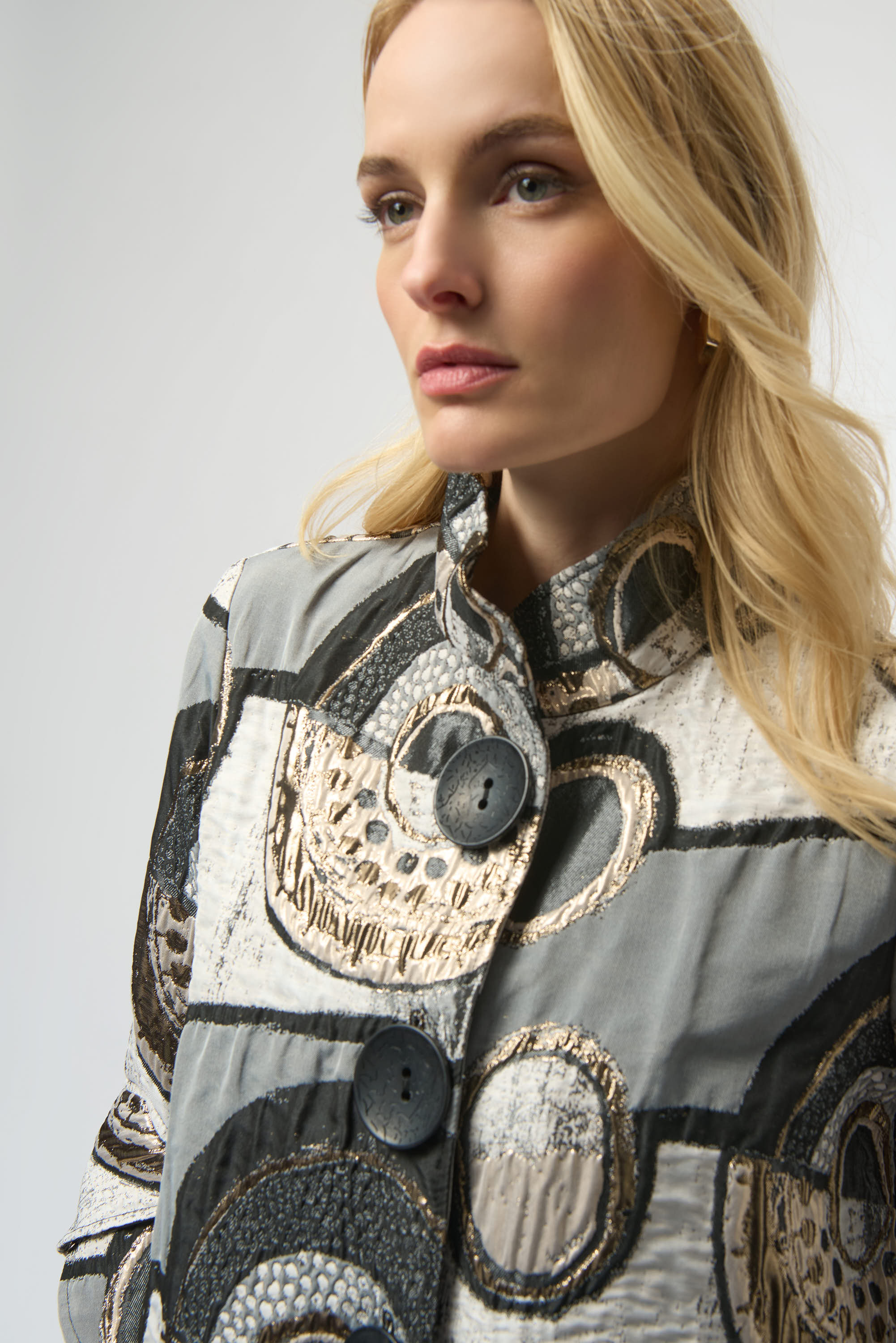 Black Multi Jacquard Jacket - 254003