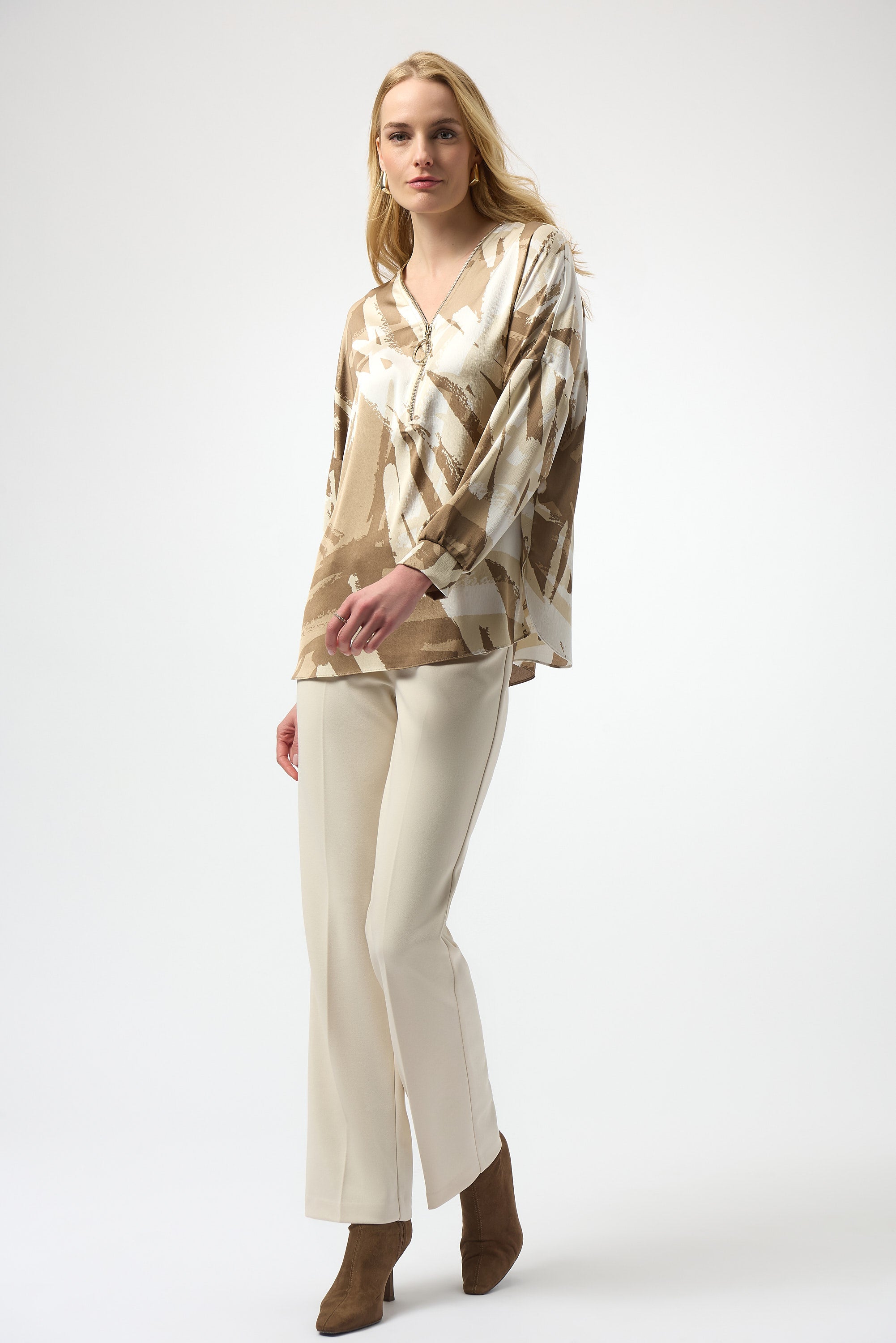 Beige Print Tunic Top - 254193