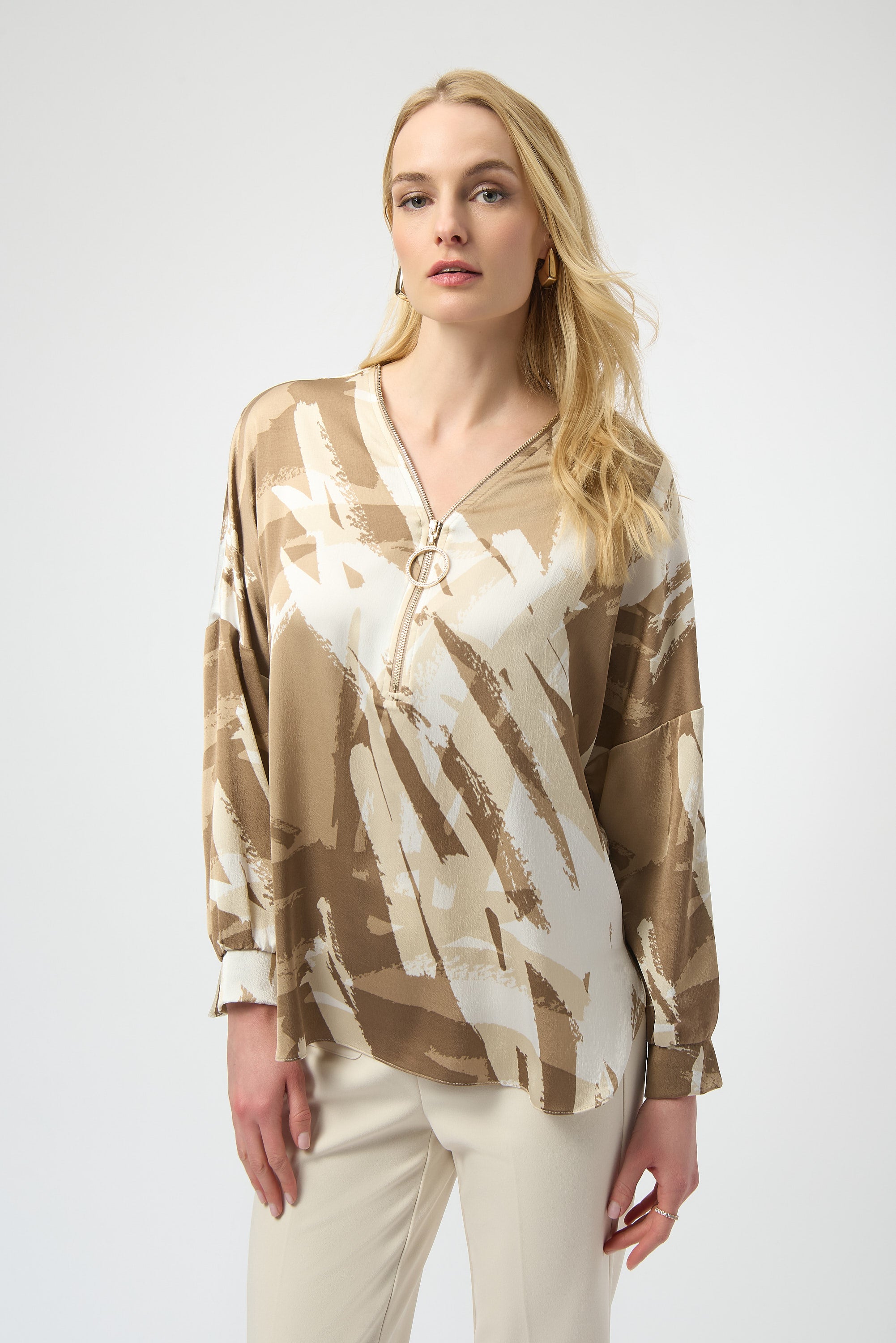 Beige Print Tunic Top - 254193