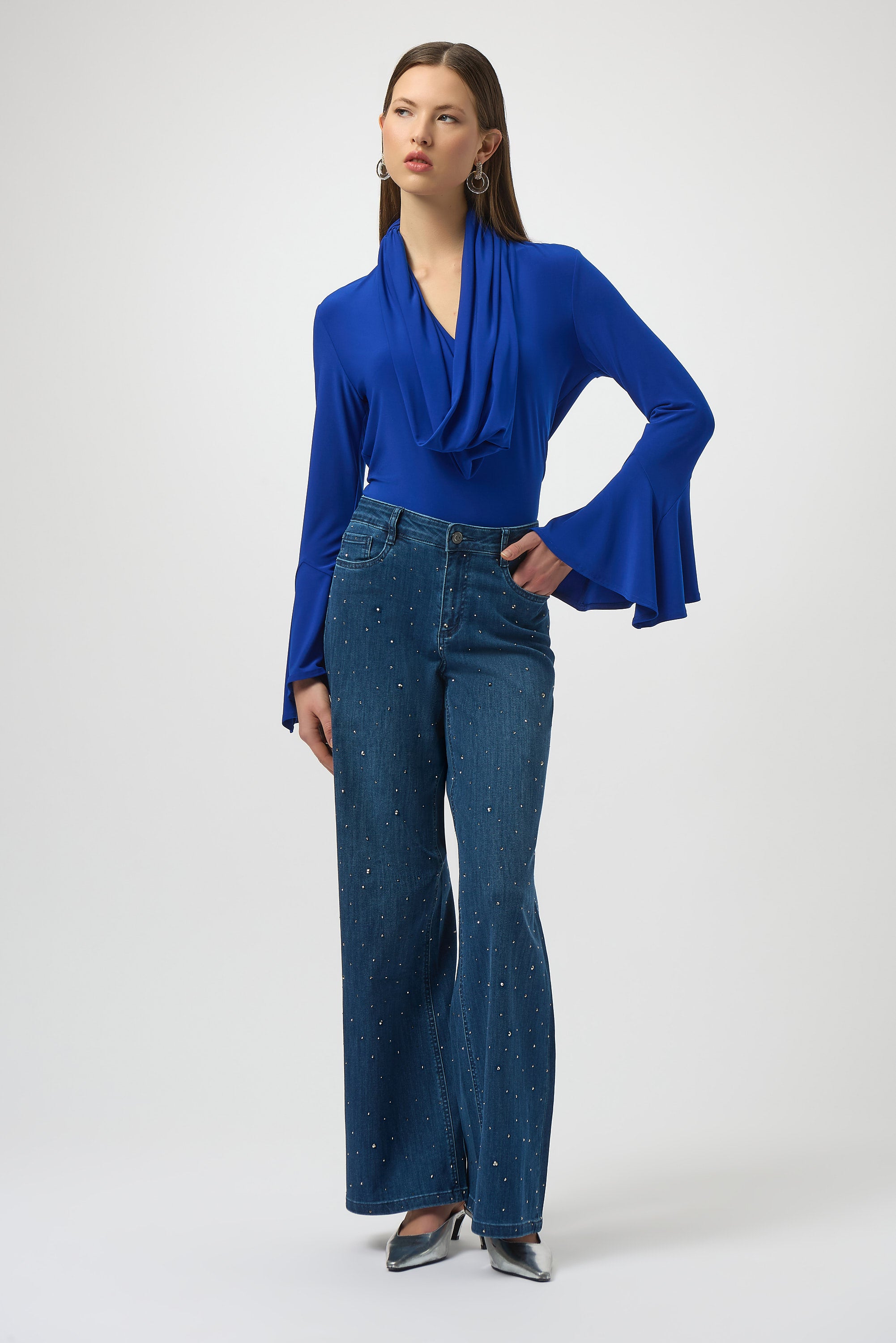 Medium Blue Studded Jeans - 254921