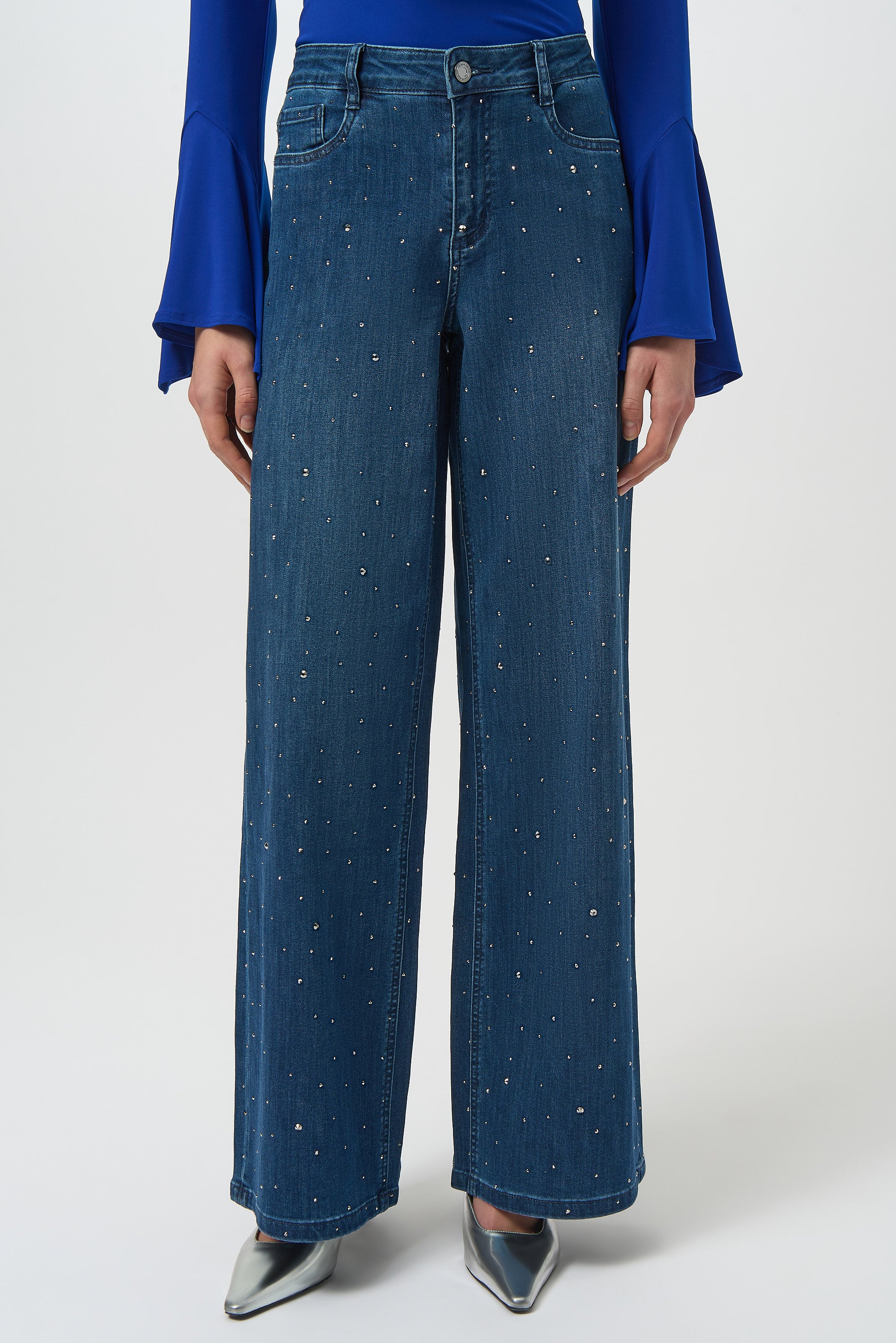 Medium Blue Studded Jeans - 254921