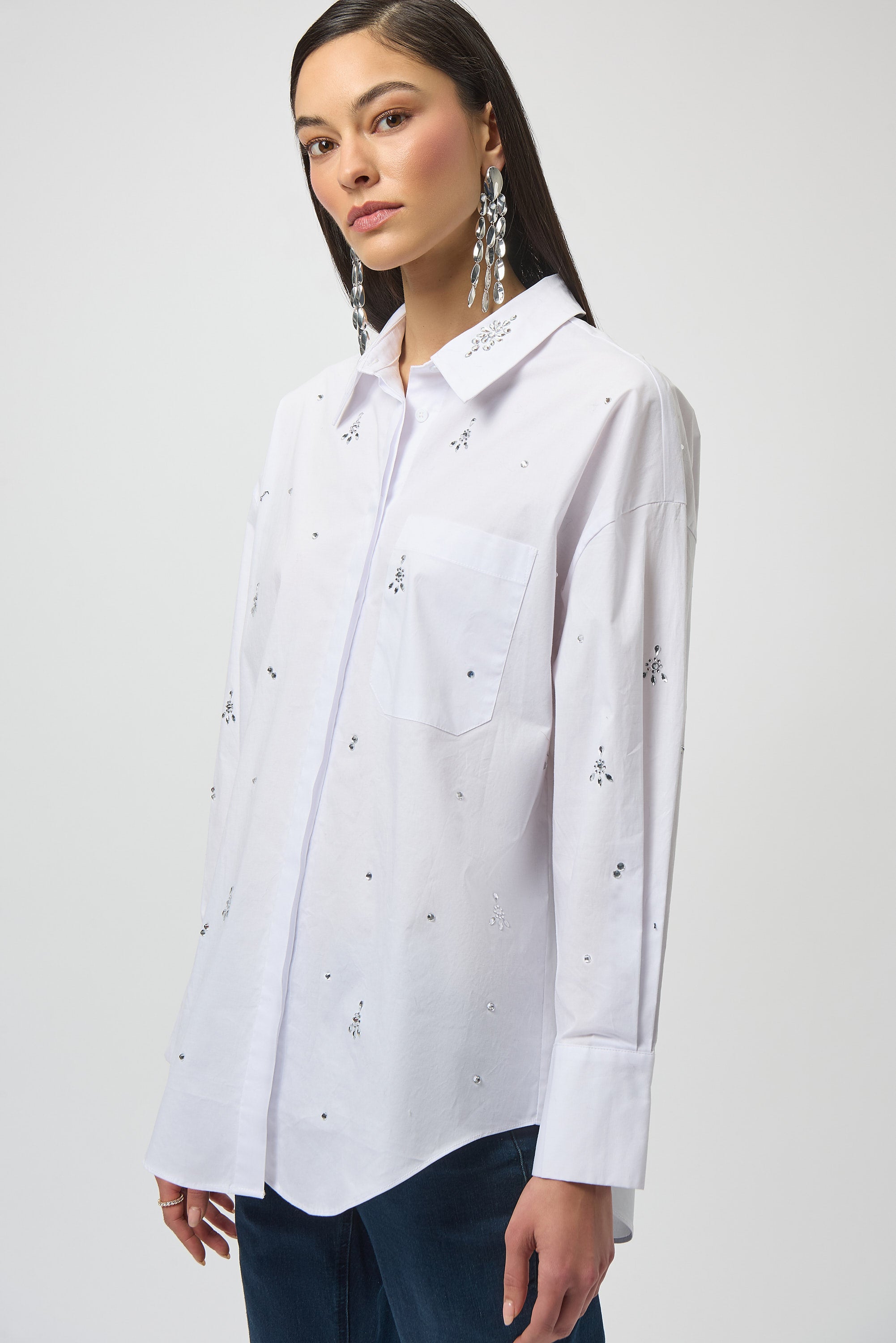 White Embellished Shirt - 254924