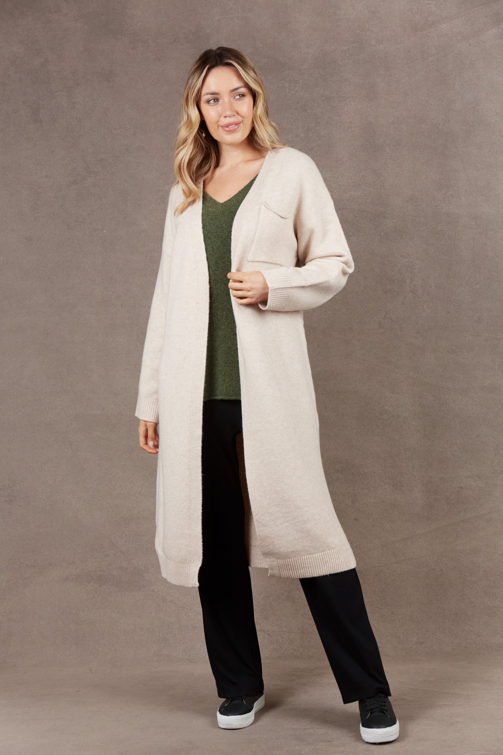 Paarl Long Tie Cardigan - Oat