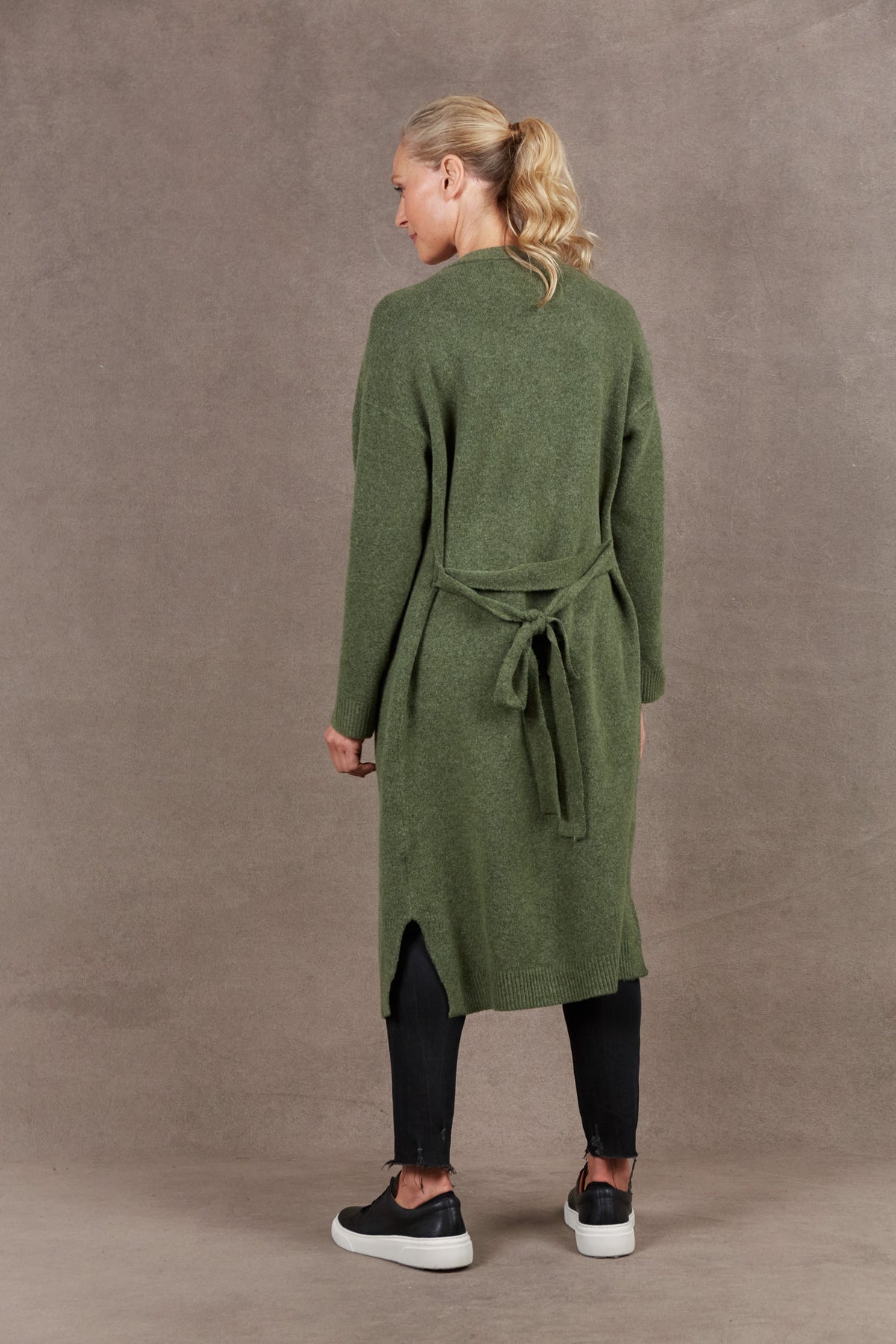 Paarl Long Tie Cardigan - Moss