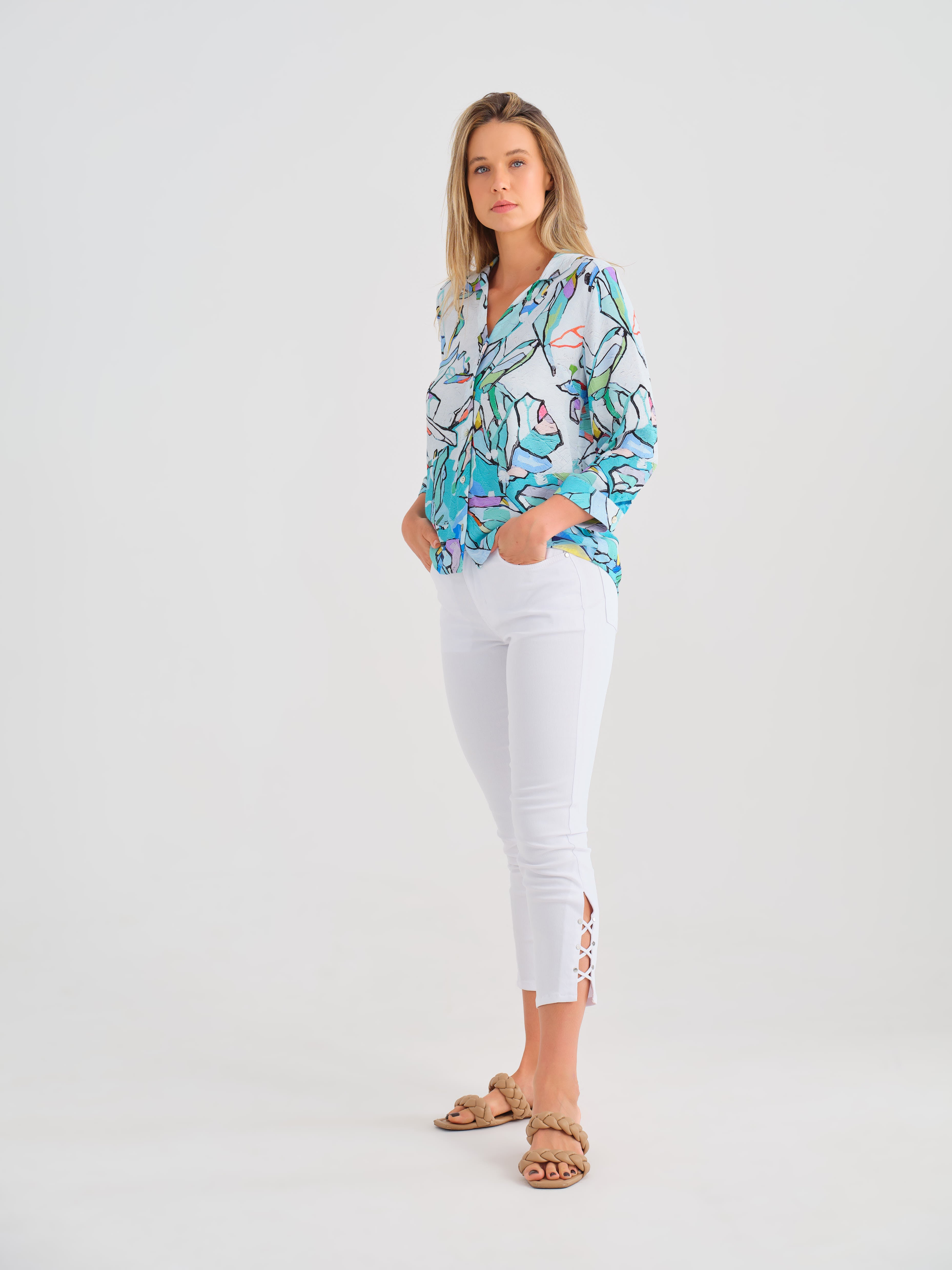 Aqua Print Shirt - 25617