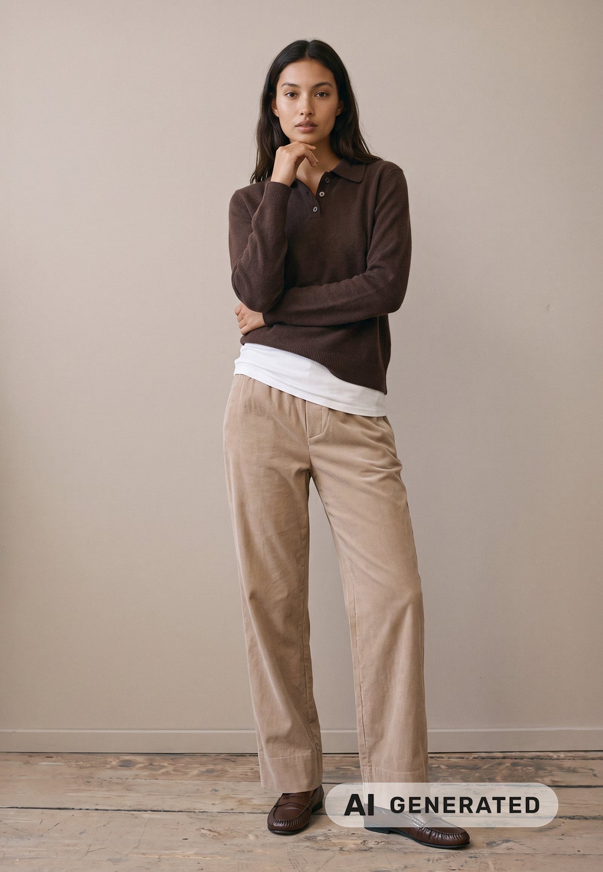 Urban Taupe Cord Trousers - 26094943