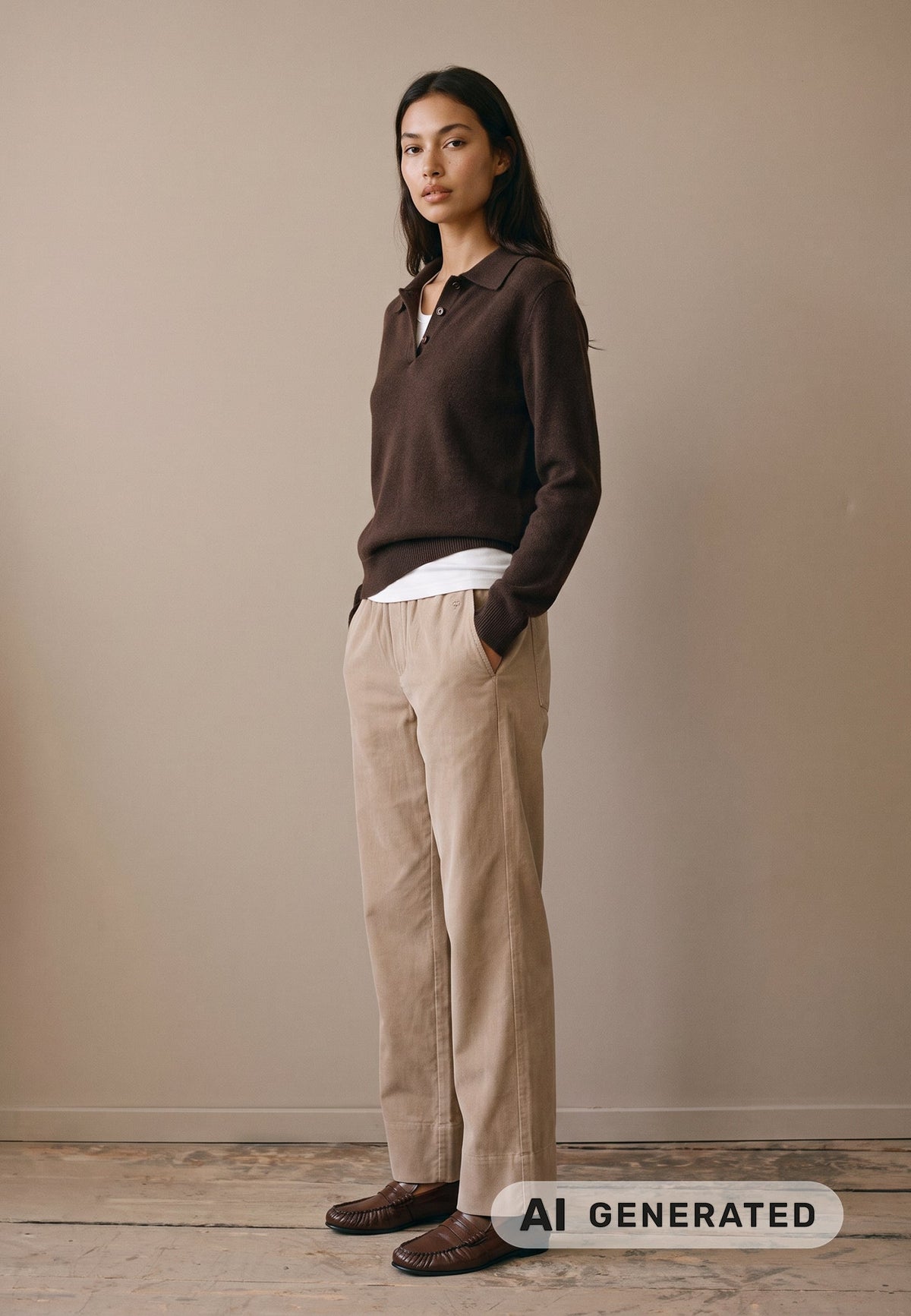 Urban Taupe Cord Trousers - 26094943