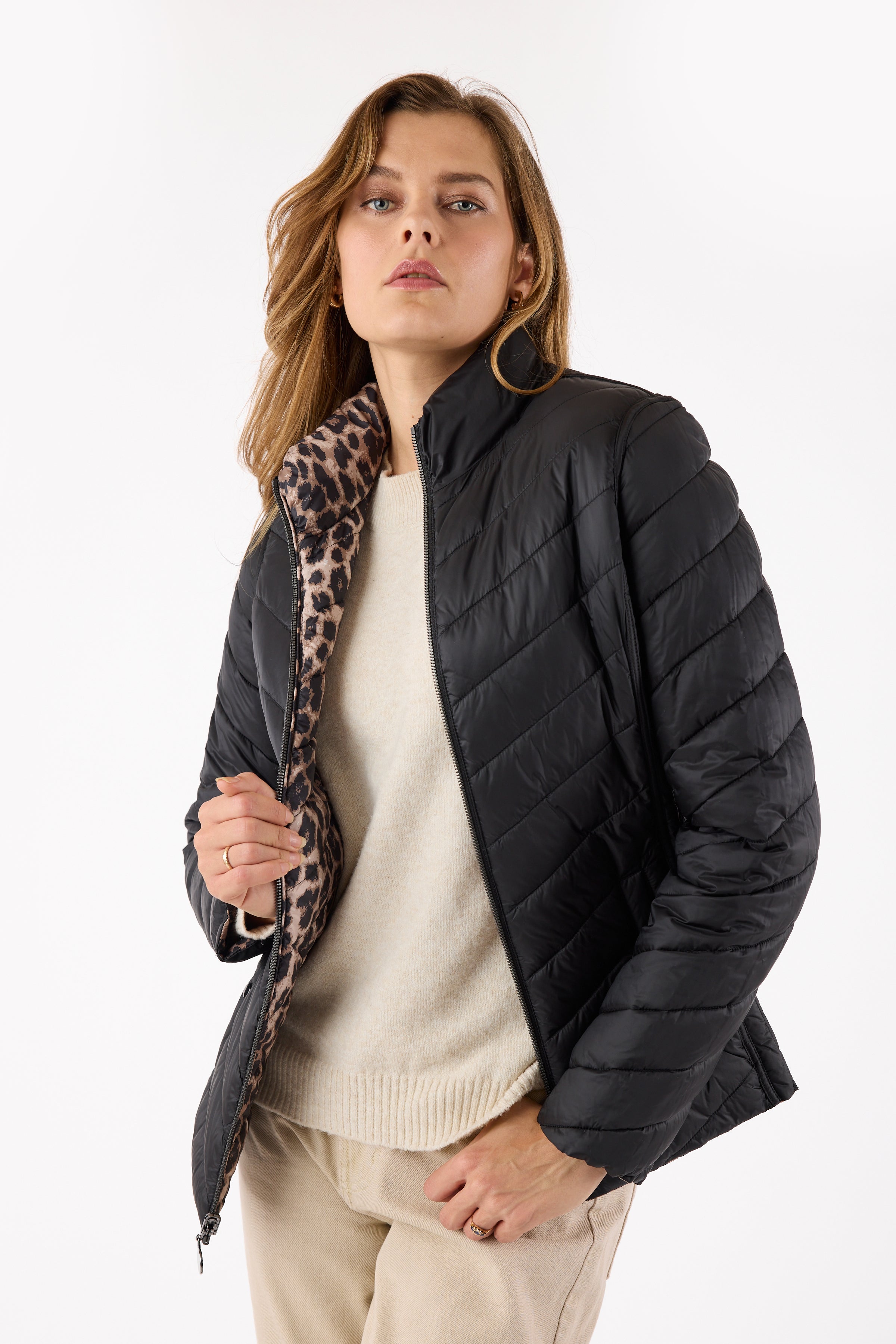 Almond Brown & Black Reversible Jacket - 526