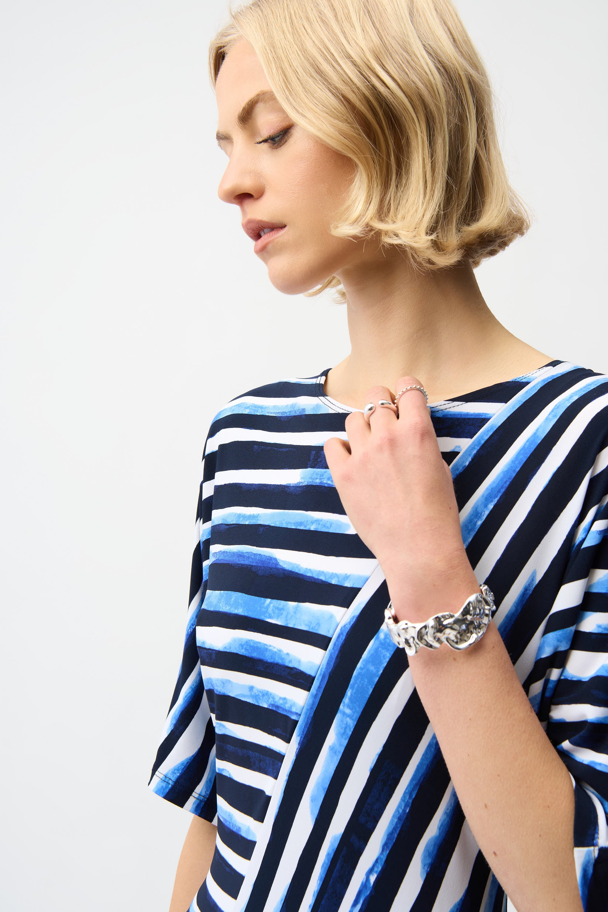 Blue & Vanilla Mix Stripe Dress - 261047