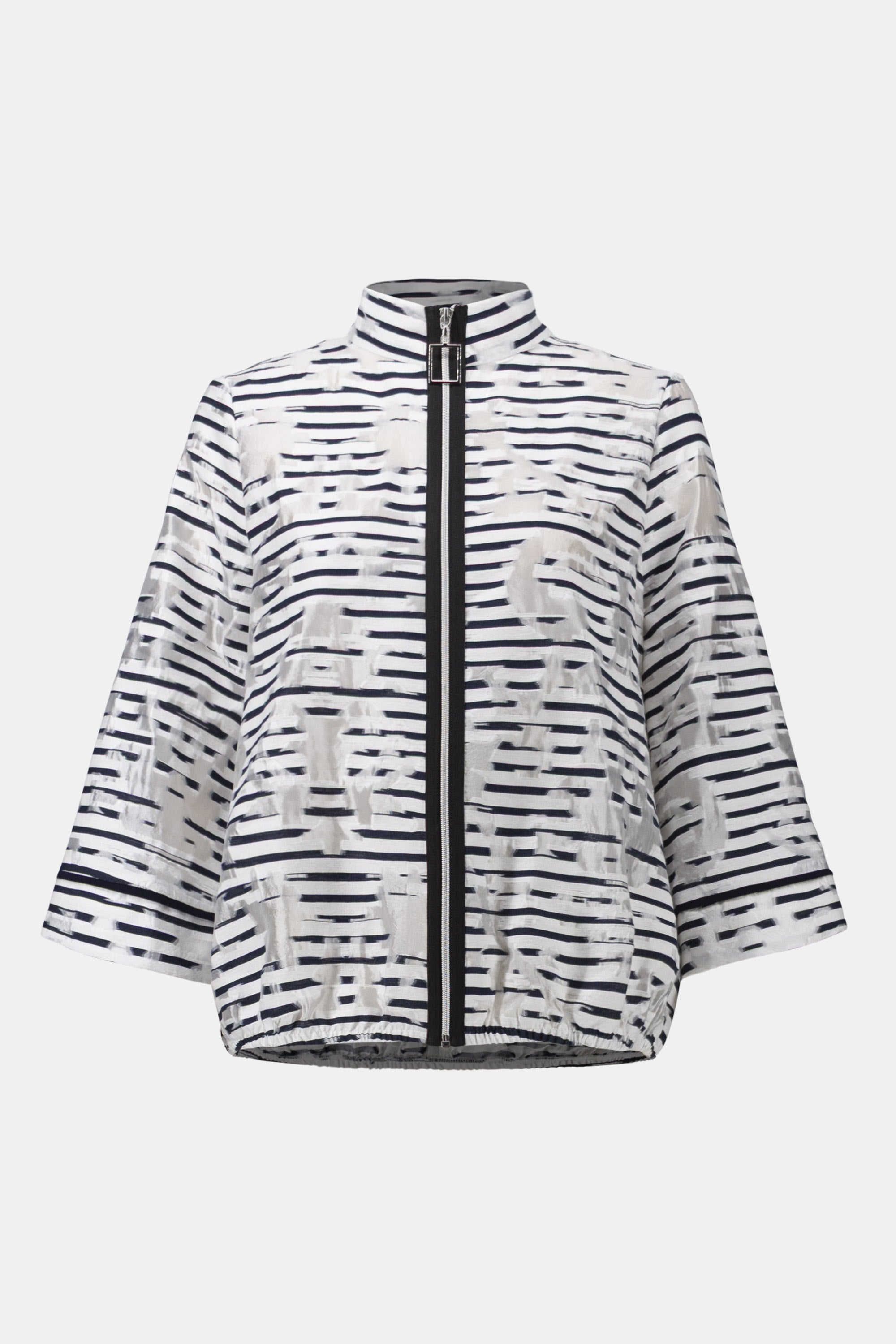 Off White & Navy Zip Jacket - 261094