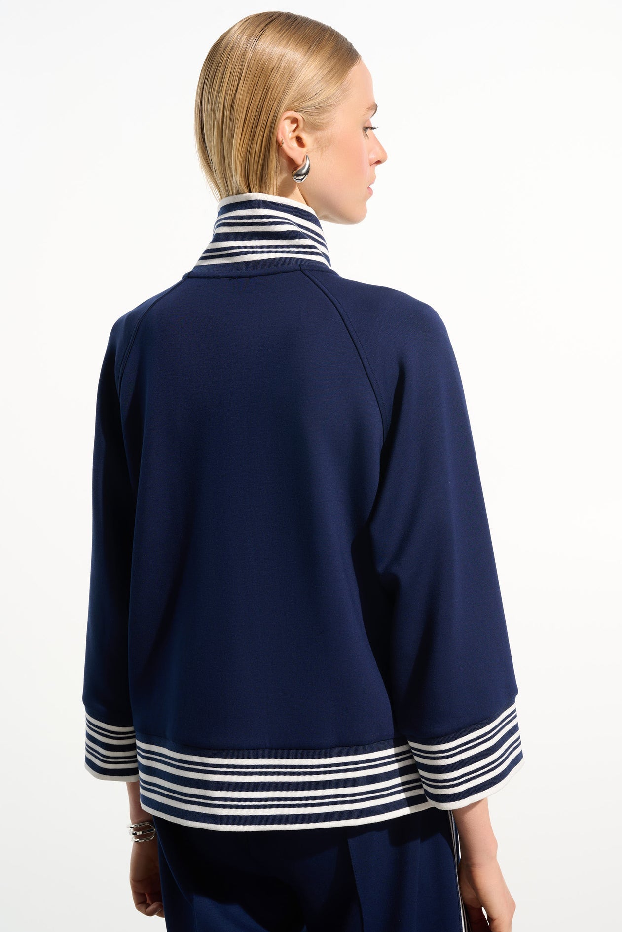 Blue Funnel Neck Zip Jacket - 261617