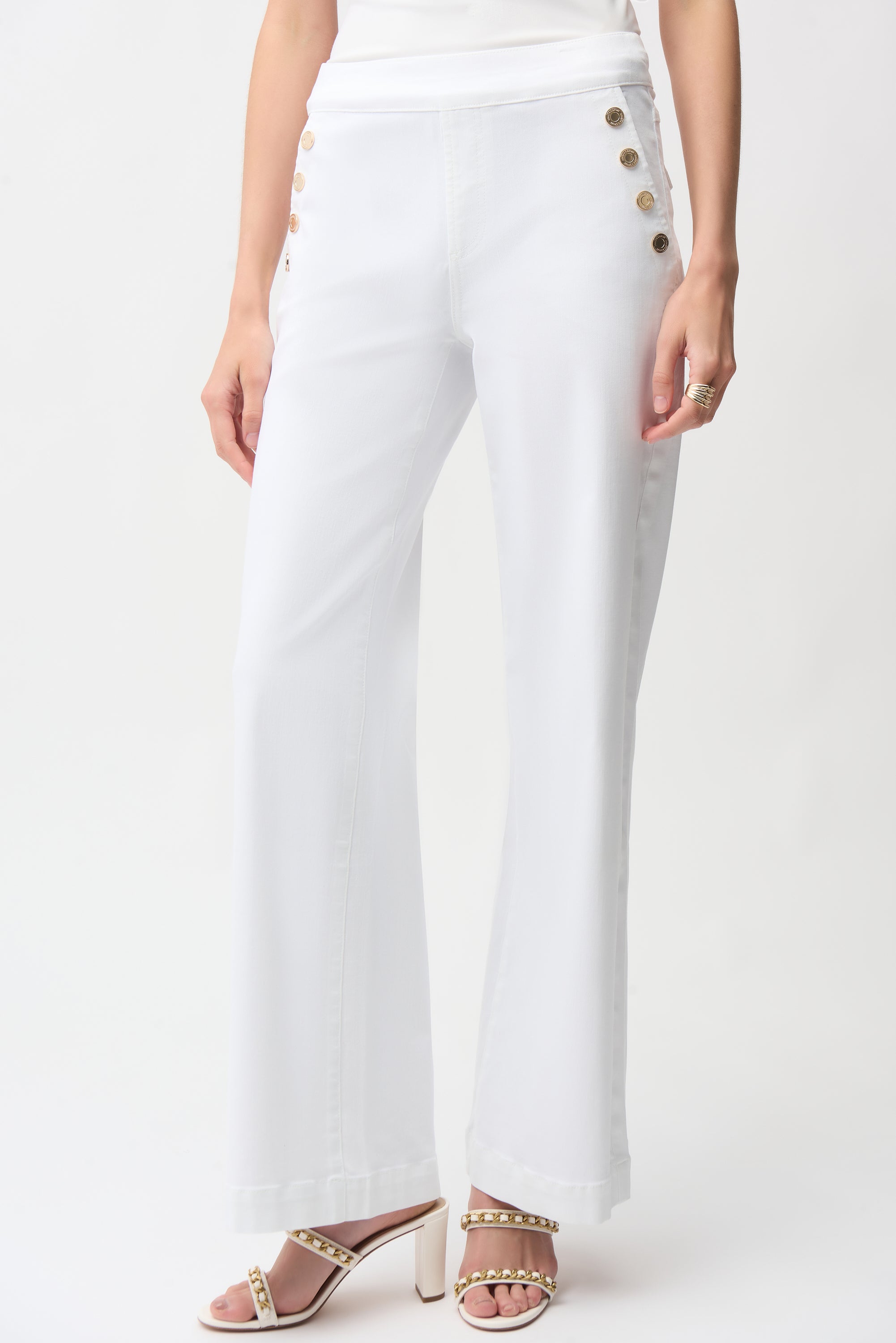 White Pull On Jeans - 261972
