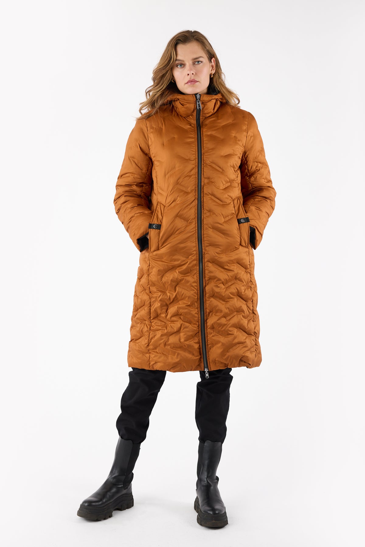 Black & Ginger 2 In 1 Coat - 541