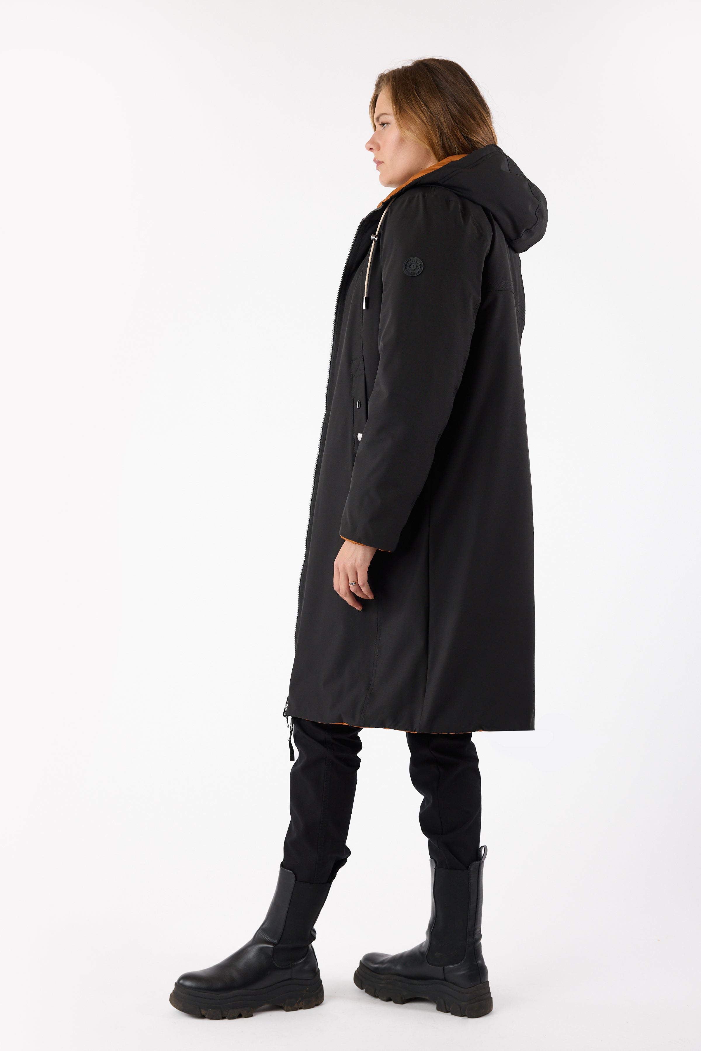 Black & Ginger 2 In 1 Coat - 541