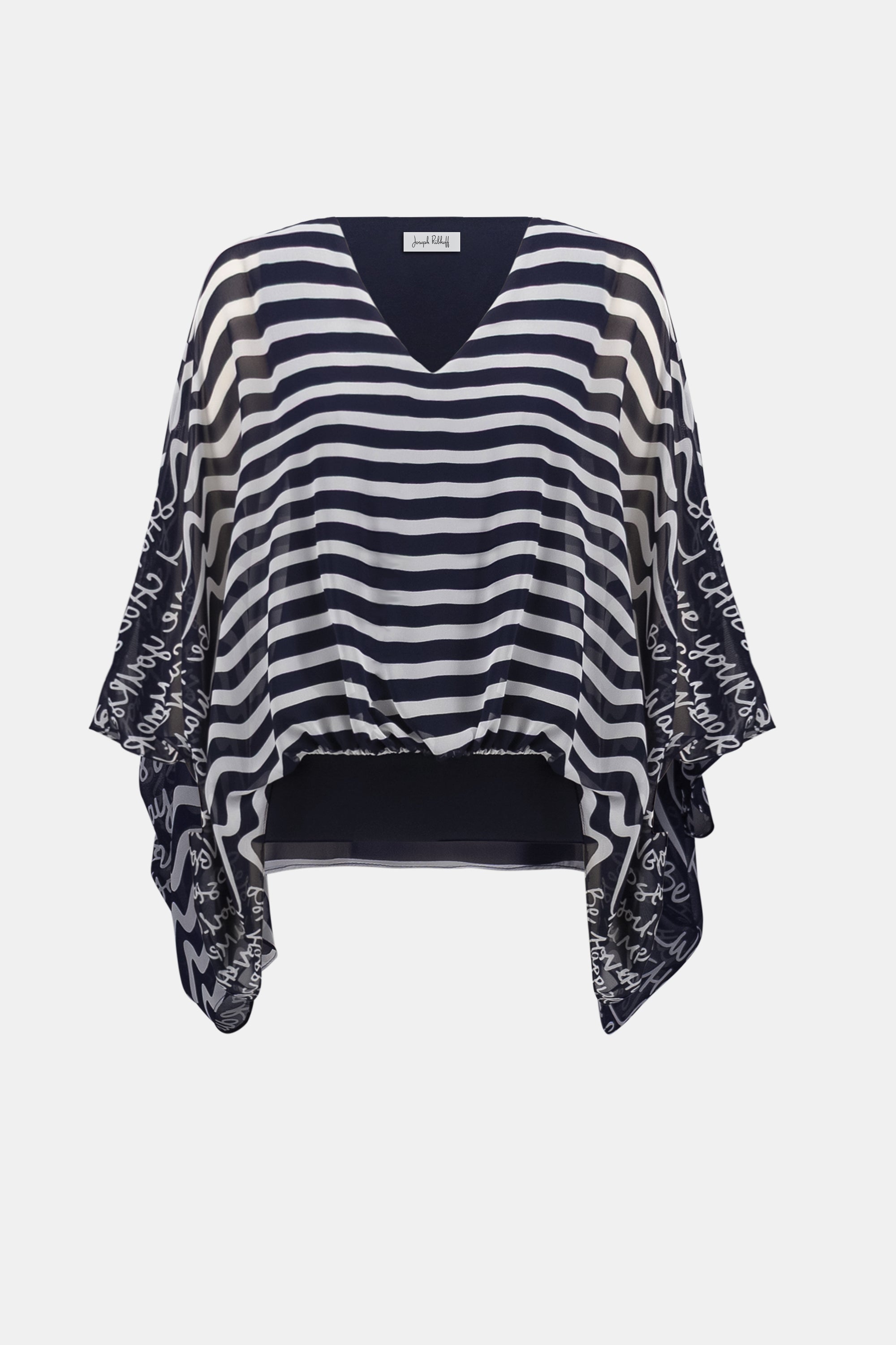 Midnight Blue Chiffon Overlay Top - 262188