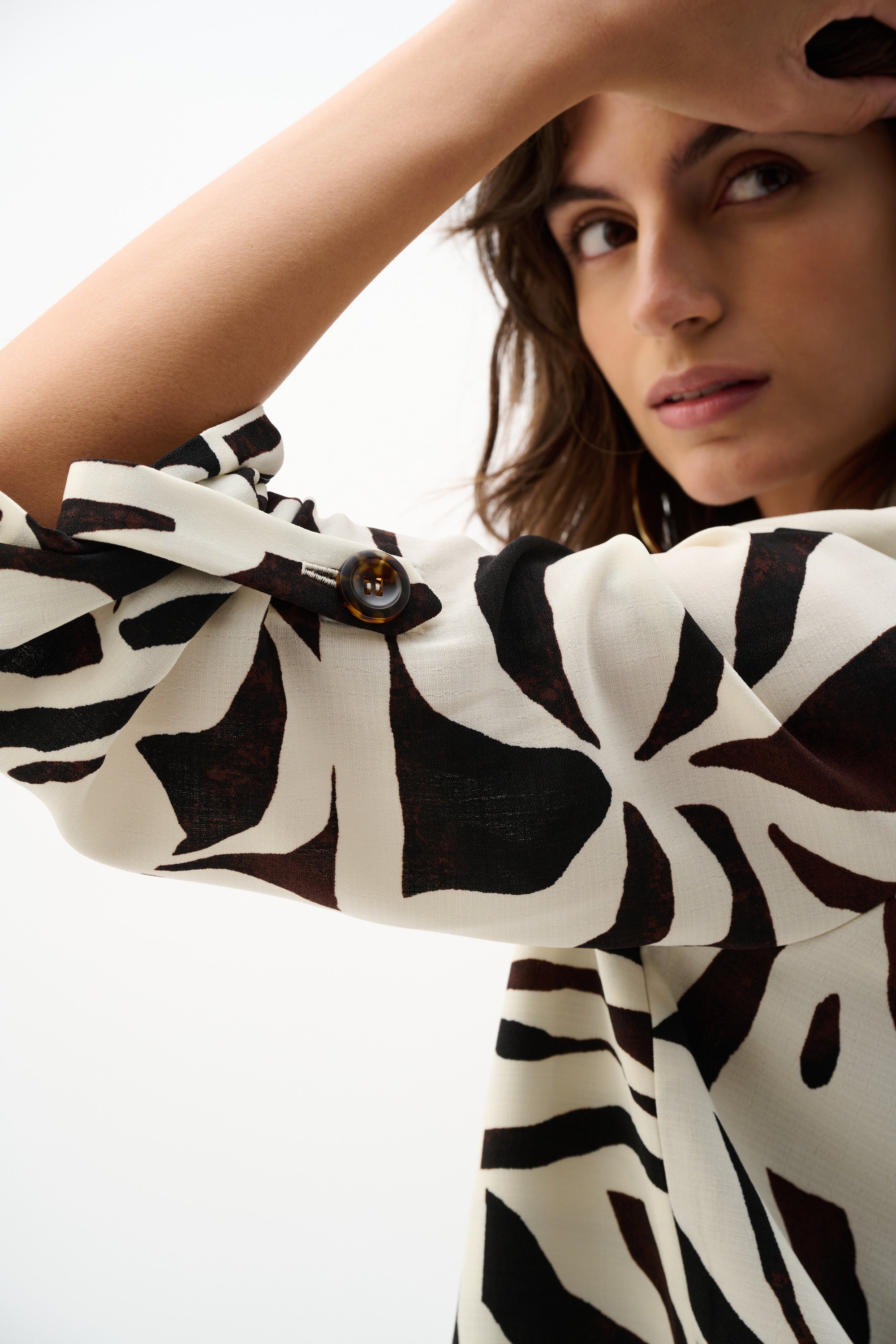 Beige Multi Print Casual Jacket - 262193