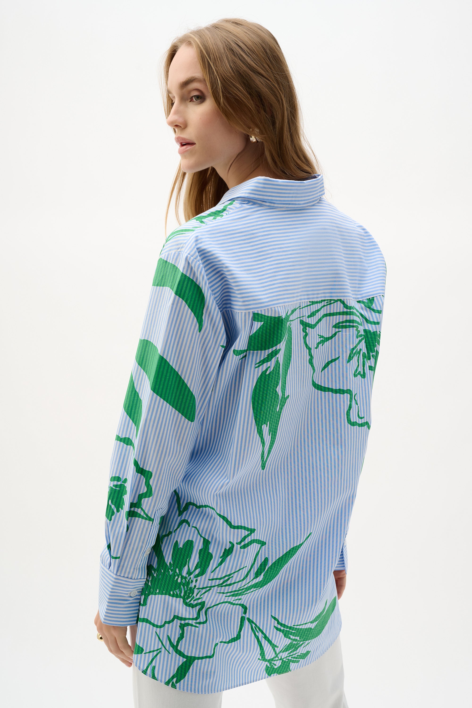 Blue Stripe Print Shirt - 262951