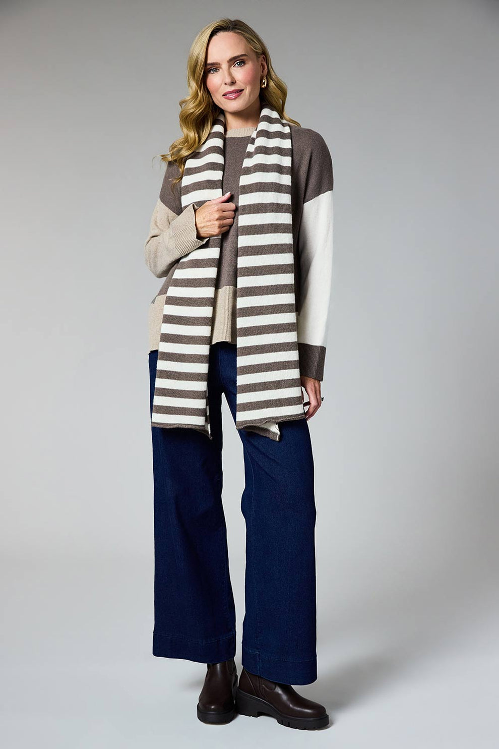 Mocha Striped Scarf - 265144