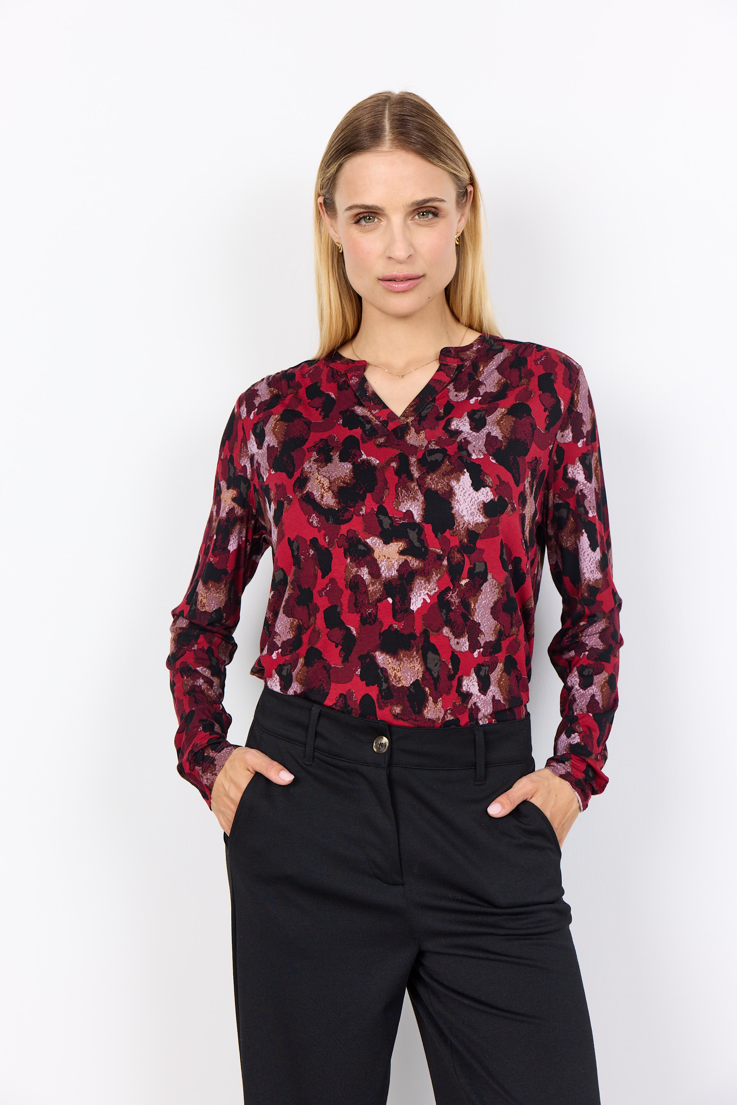 Marica AOP341 Red Print Top - 27247