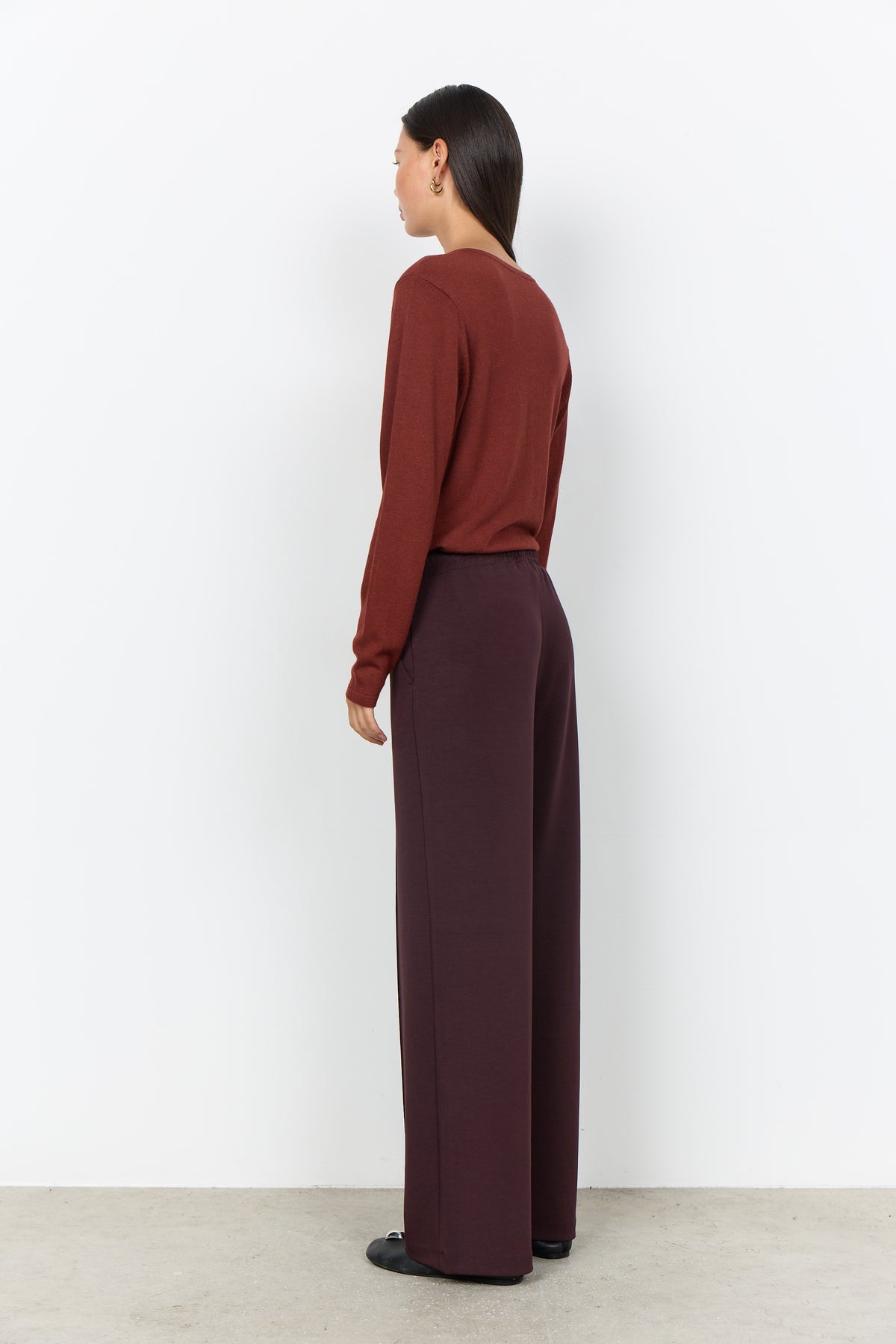 Banu 265 Chocolate Plum Jersey Pants - 27288