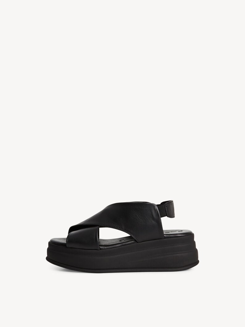 Black Leather Sandals - 28303
