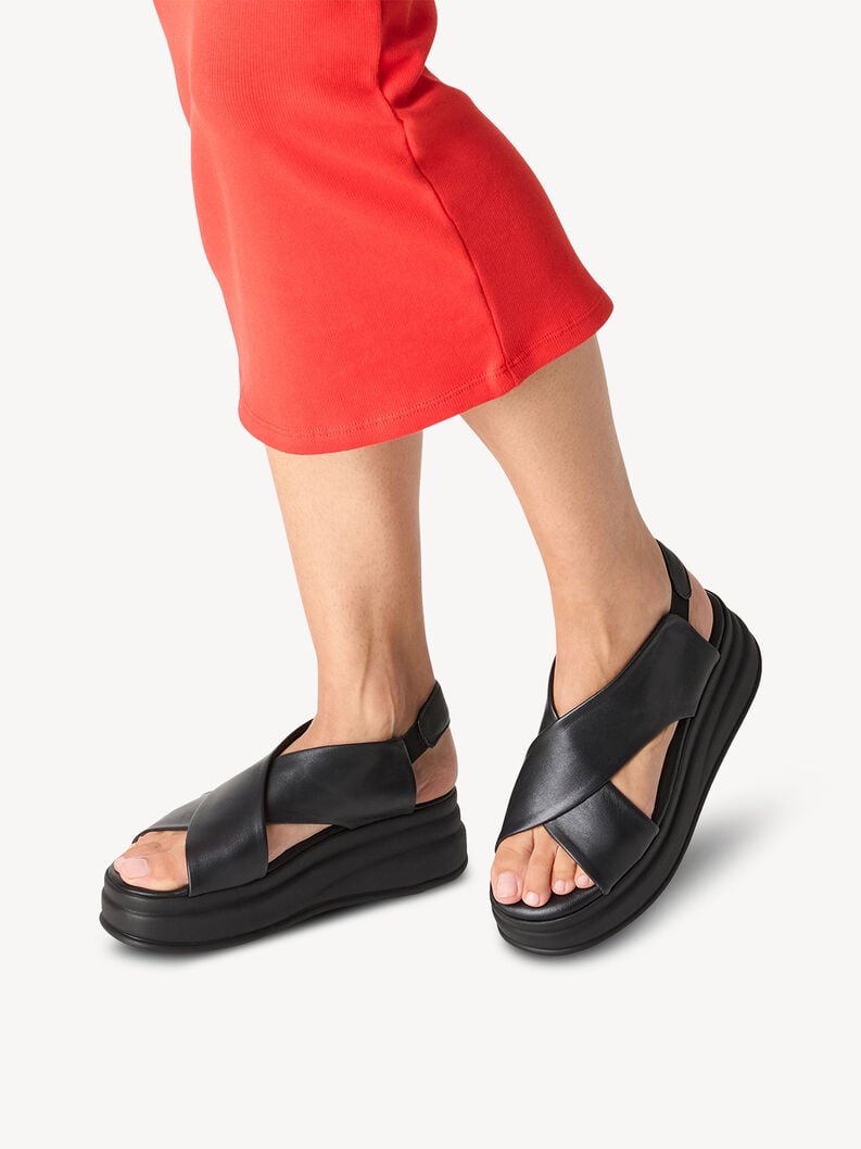 Black Leather Sandals - 28303